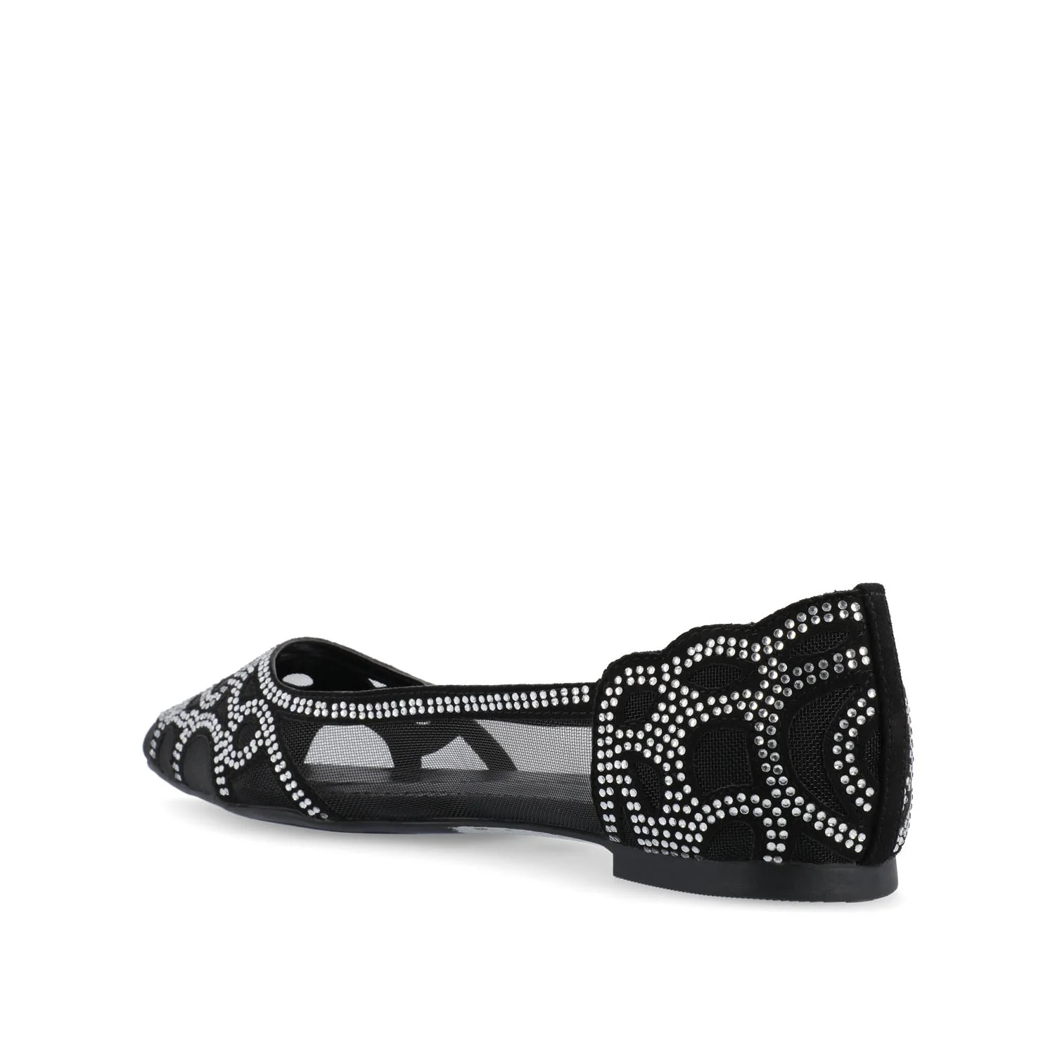 BATAVIA BALLET FLATS IN FAUX SUEDE & MESH - Black Mesh - Image 4