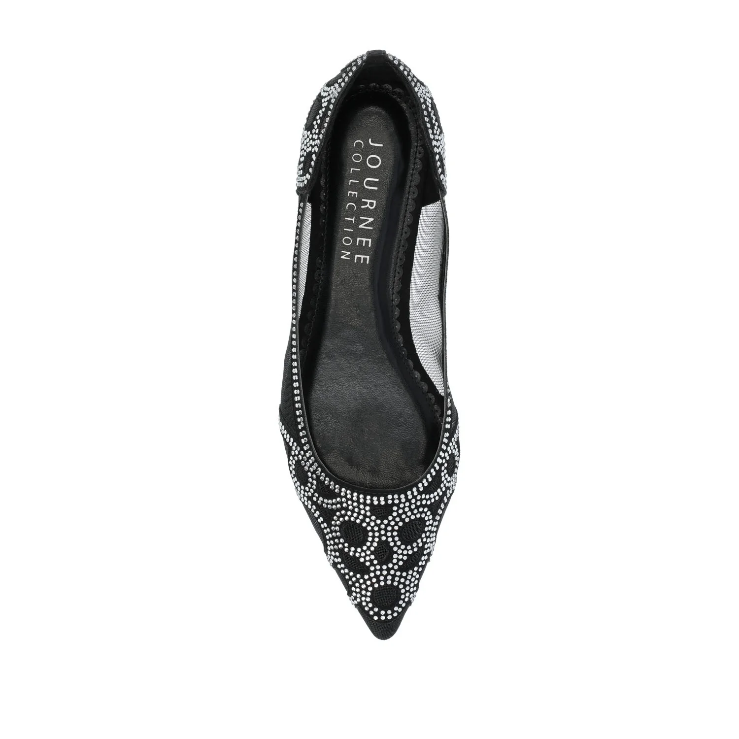 BATAVIA BALLET FLATS IN FAUX SUEDE & MESH - Black Mesh - Image 6