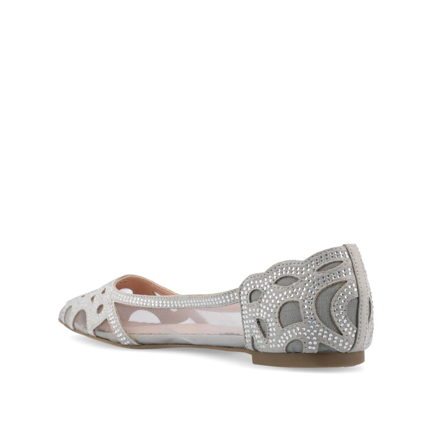 BATAVIA BALLET FLATS IN FAUX SUEDE & MESH - Grey Mesh - Image 4