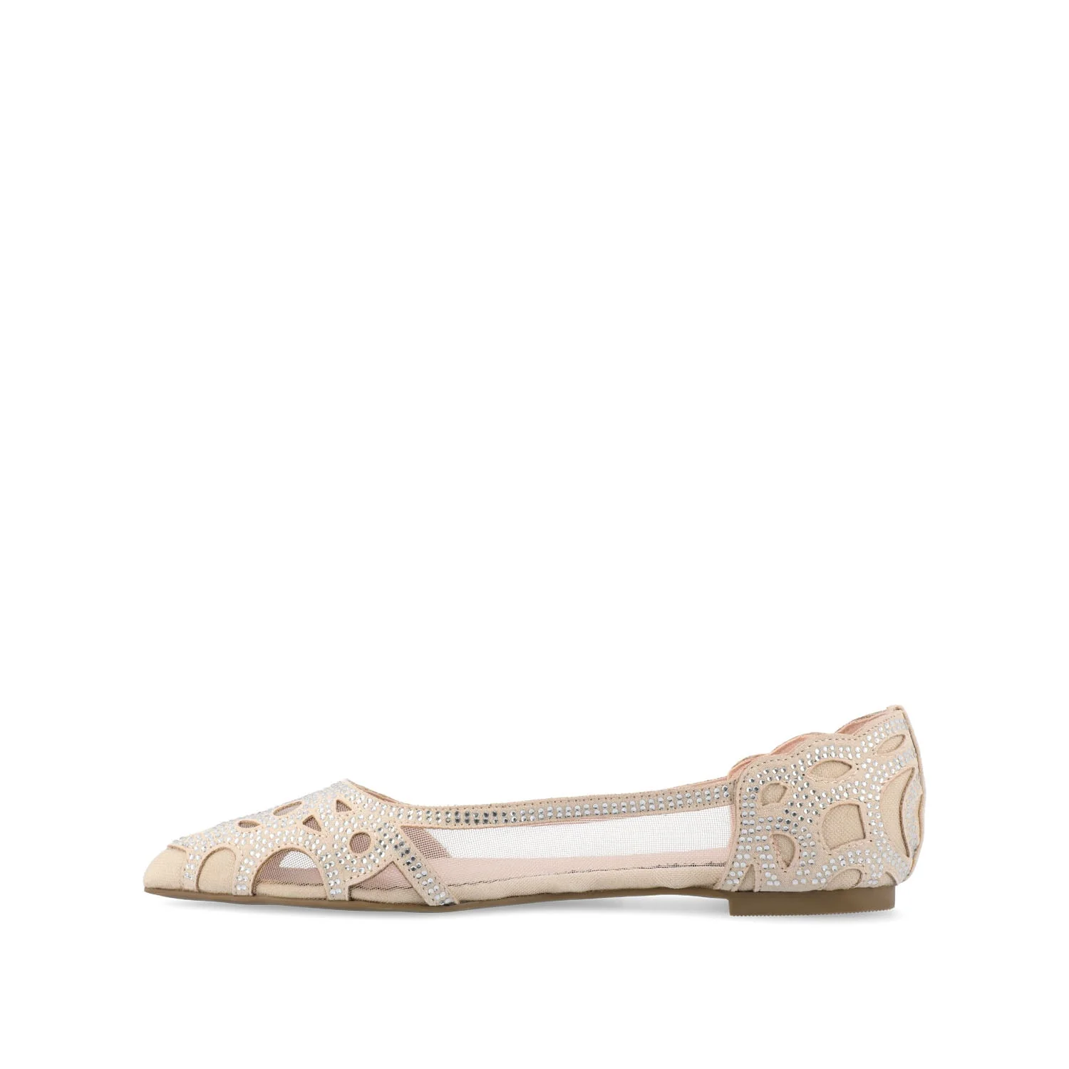 BATAVIA BALLET FLATS IN FAUX SUEDE & MESH - Nude Mesh - Image 3
