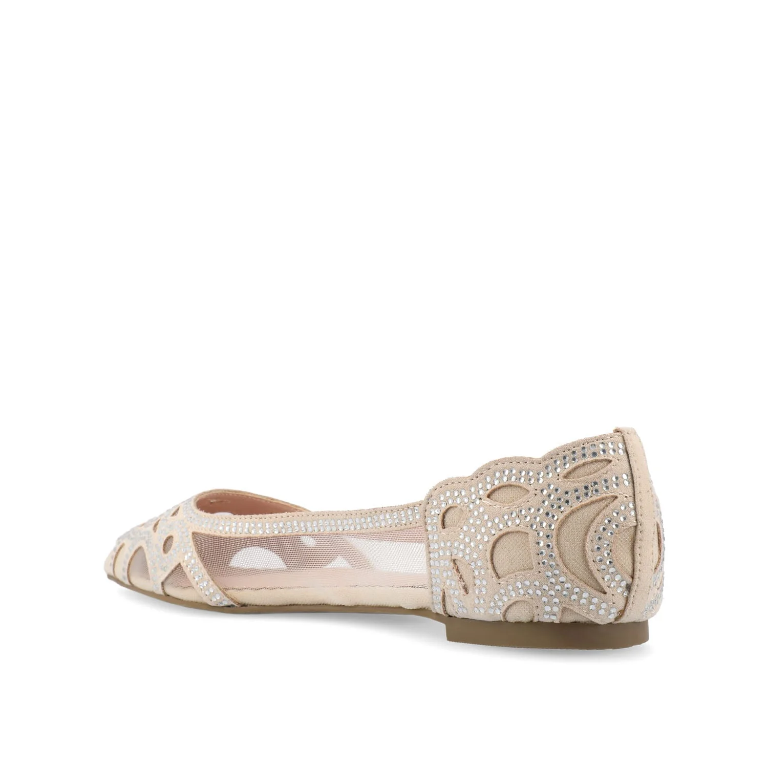 BATAVIA BALLET FLATS IN FAUX SUEDE & MESH - Nude Mesh - Image 4