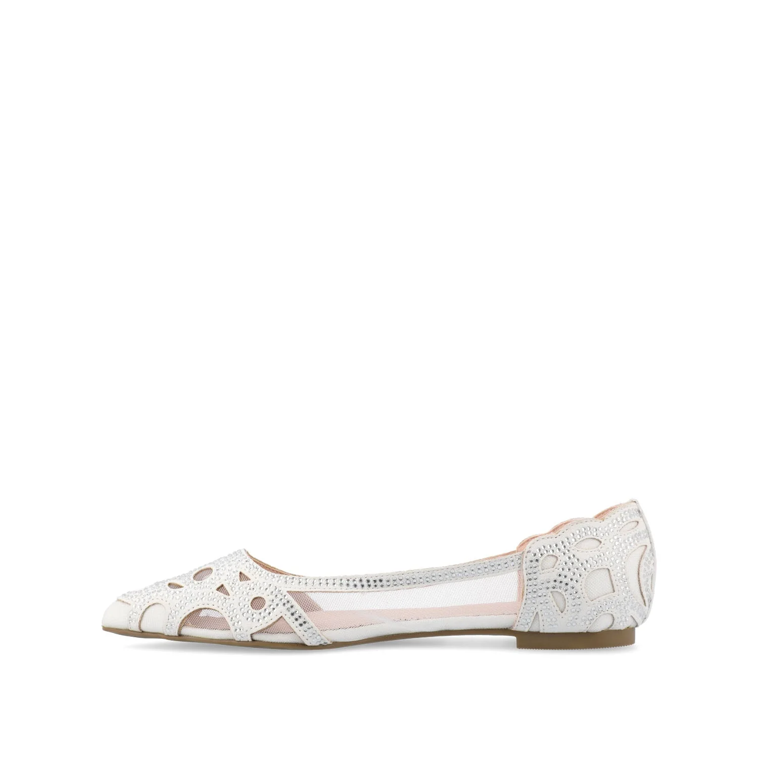 BATAVIA BALLET FLATS IN FAUX SUEDE & MESH - White Mesh - Image 3
