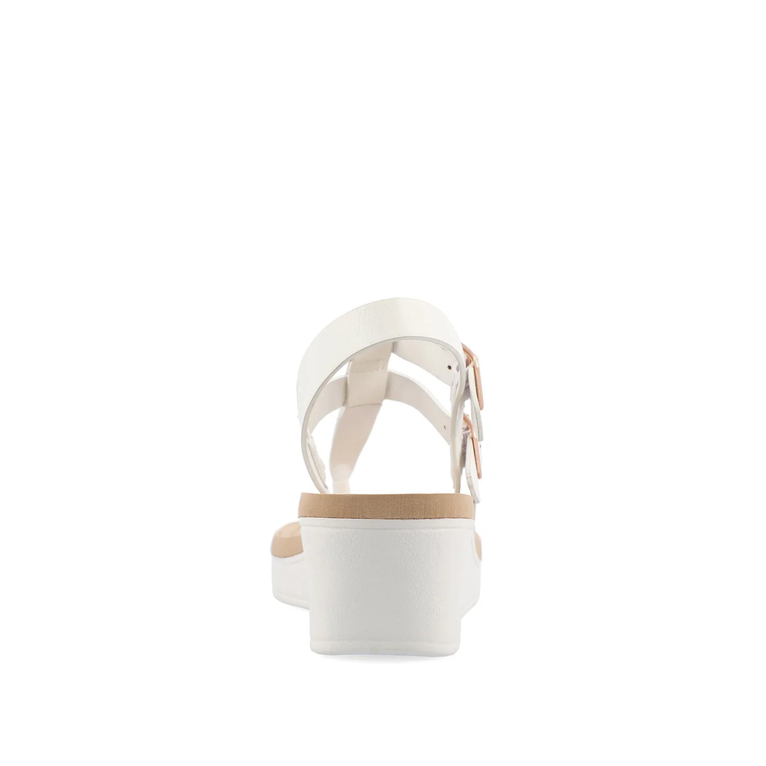 BIANCA WEDGE HEELED SANDALS IN VEGAN LEATHER - White PU - Image 7