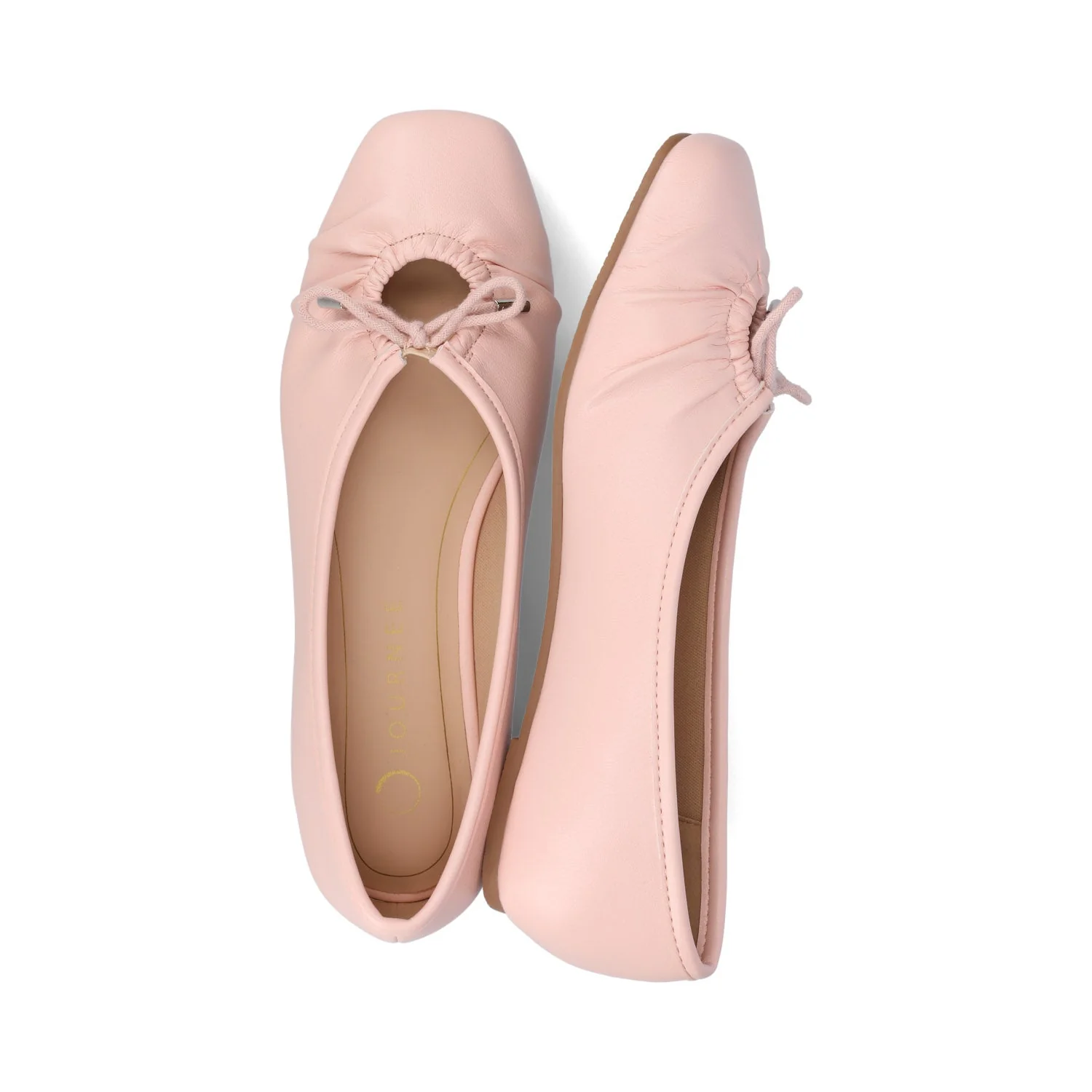 CALLEE VEGAN LEATHER BALLET FLATS IN WIDE - Pink - Image 3