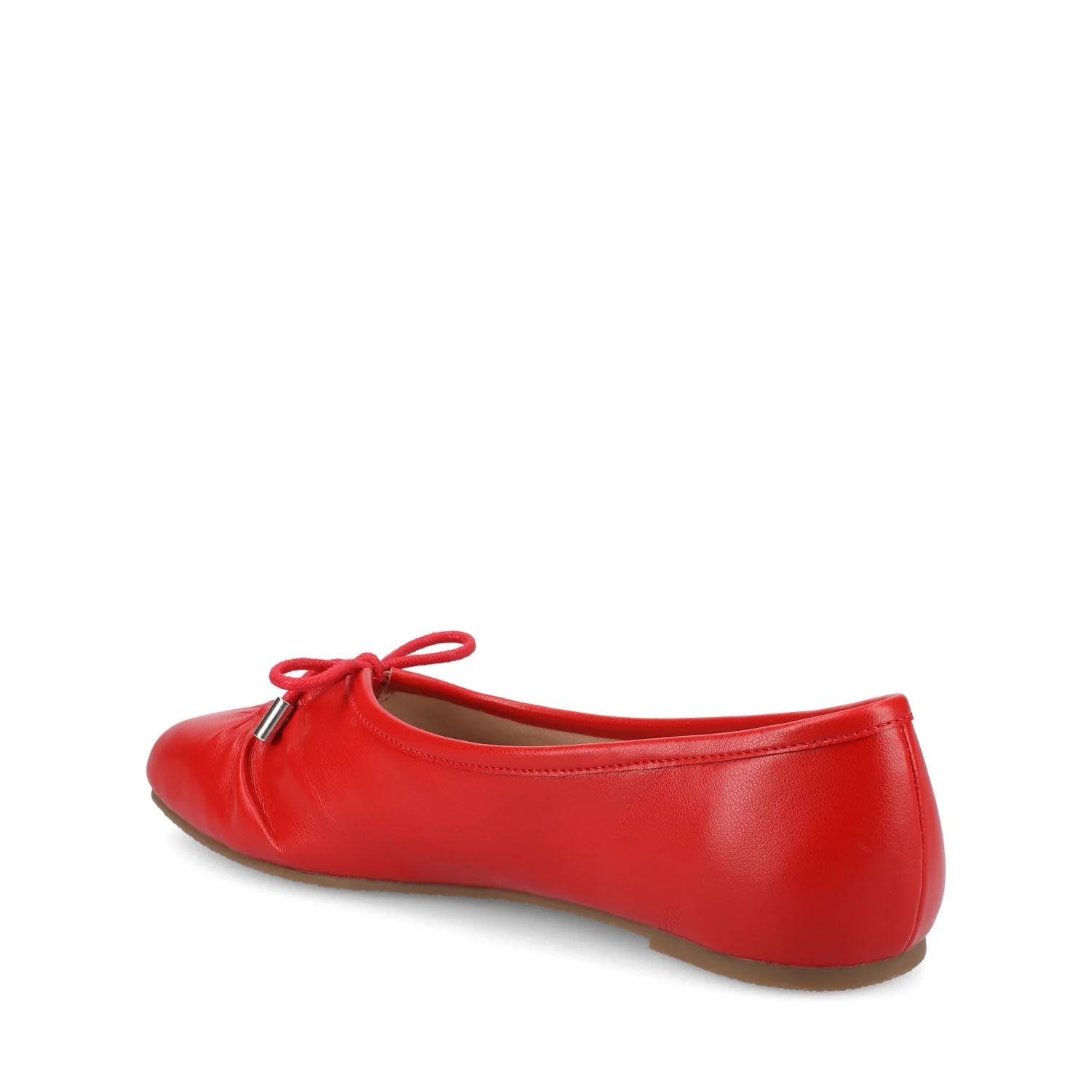 CALLEE VEGAN LEATHER BALLET FLATS IN WIDE - Red - Image 4