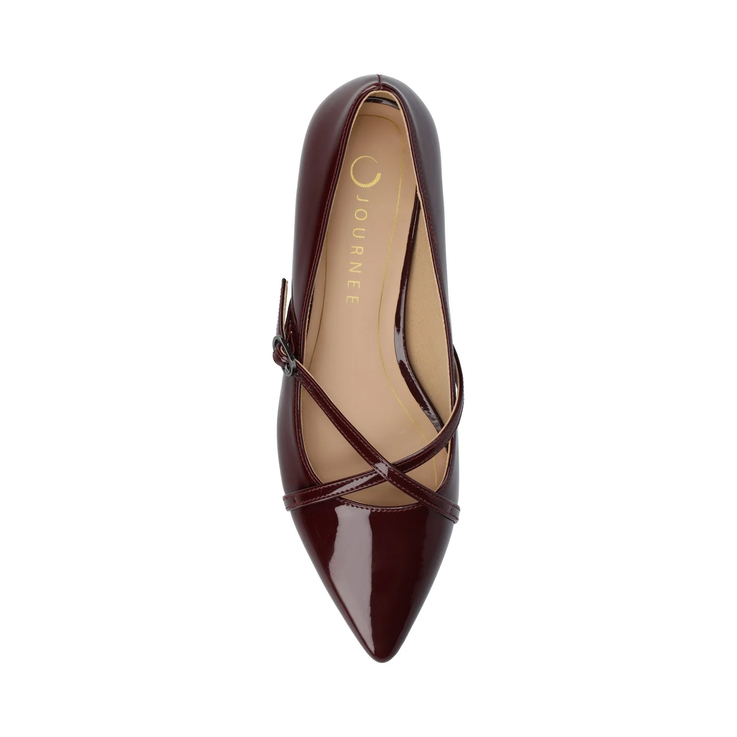CAMBY DRESS FLAT IN WIDE - Oxblood Patent - Image 4