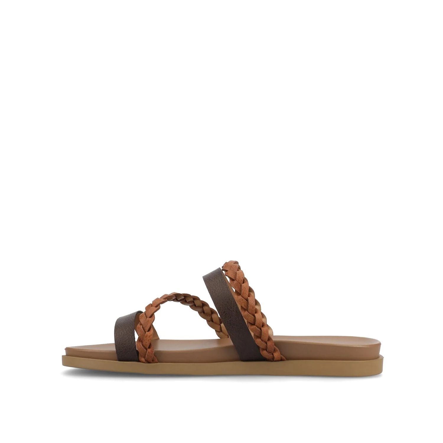 COLETTE SLIDE SANDALS IN VEGAN LEATHER - Cognac - Image 3