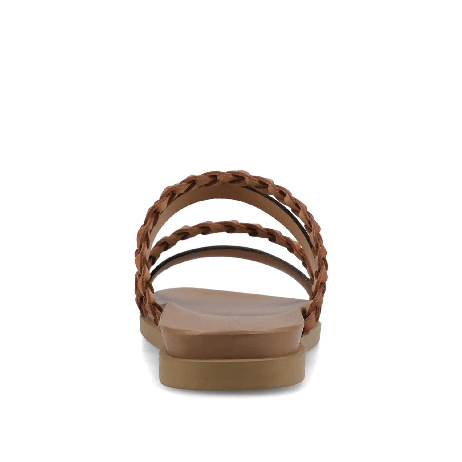 COLETTE SLIDE SANDALS IN VEGAN LEATHER - Cognac - Image 7