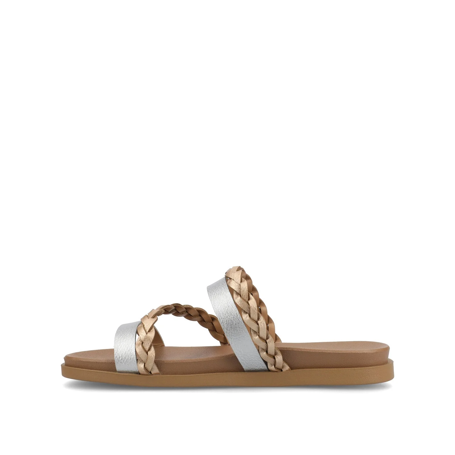 COLETTE SLIDE SANDALS IN VEGAN LEATHER - Silver - Image 3