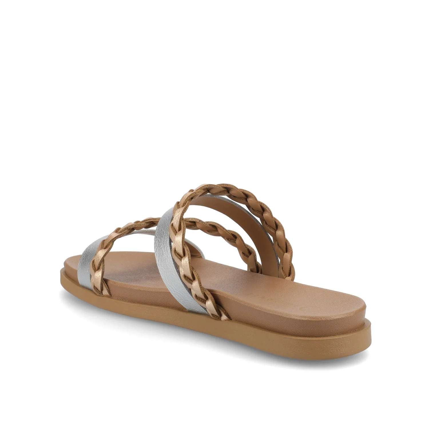 COLETTE SLIDE SANDALS IN VEGAN LEATHER - Silver - Image 4