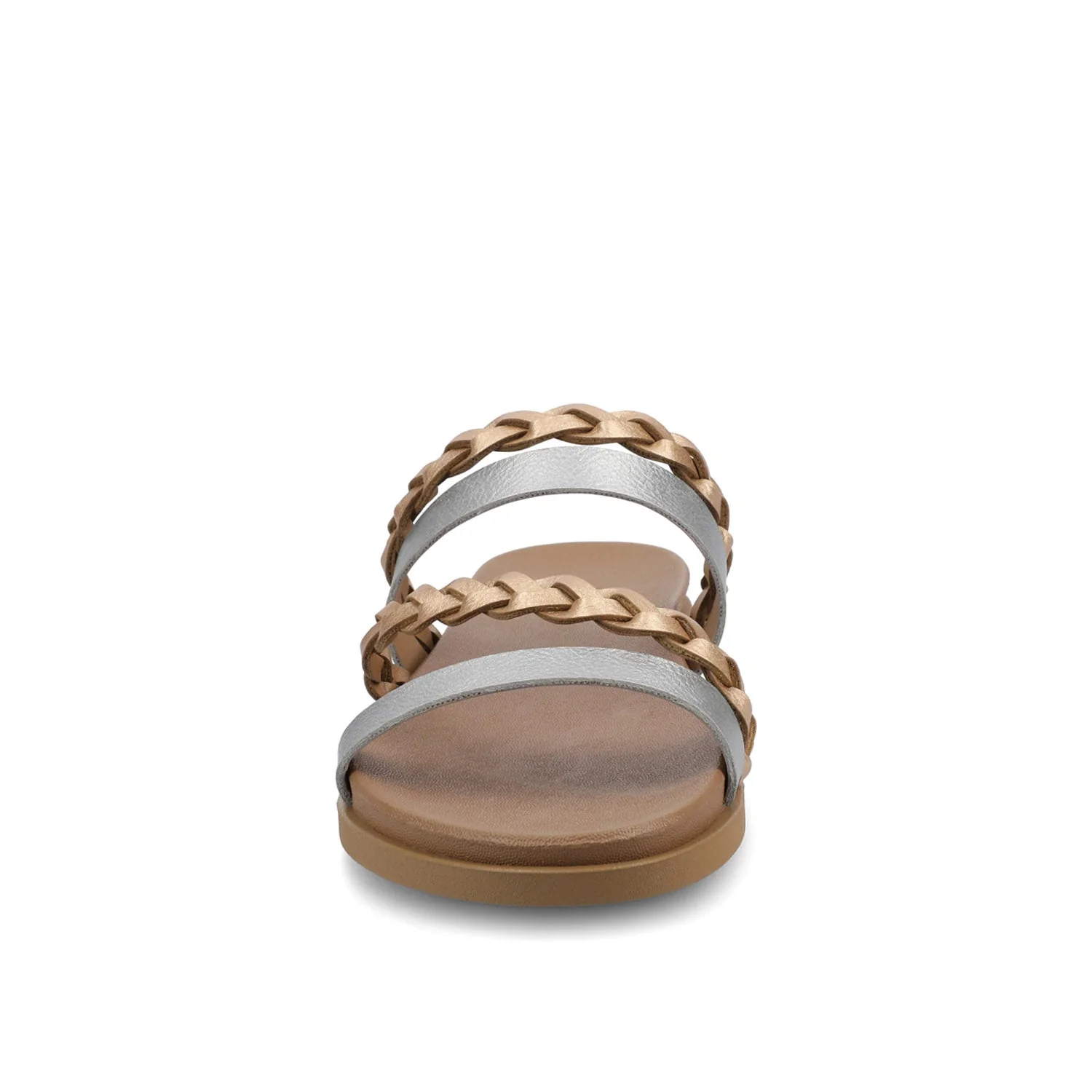 COLETTE SLIDE SANDALS IN VEGAN LEATHER - Silver - Image 5