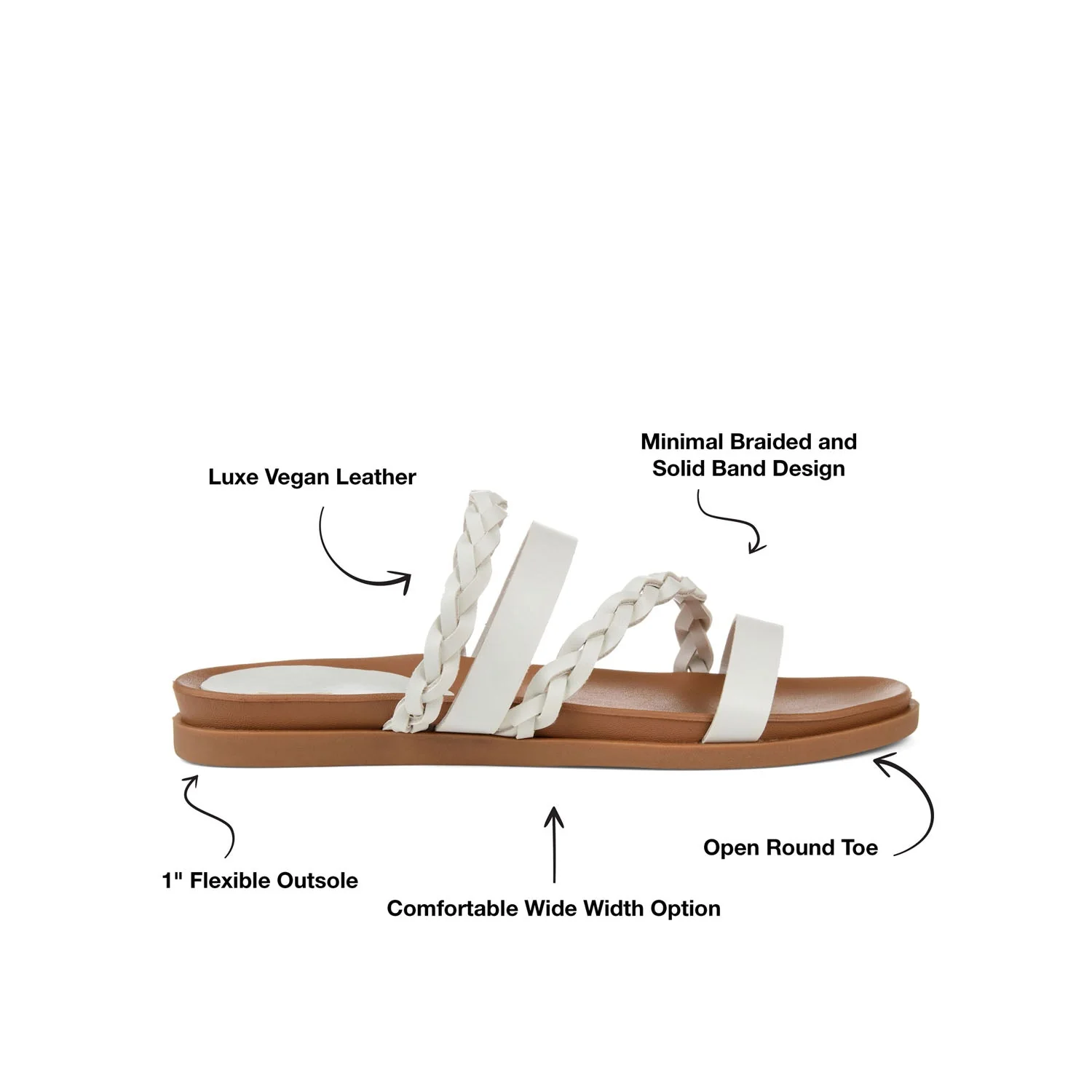 COLETTE SLIDE SANDALS IN VEGAN LEATHER - White - Image 9