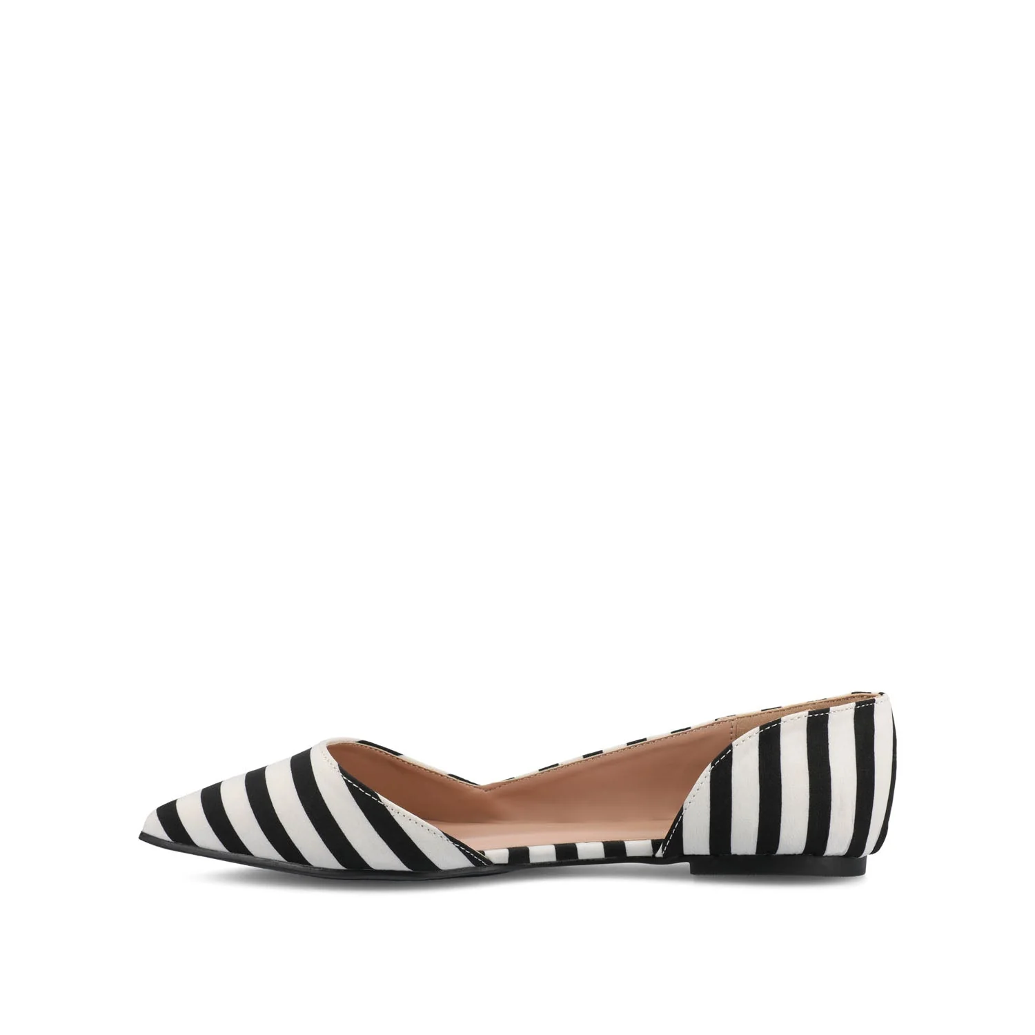 CORTNI D'ORSAY FLATS IN VEGAN LEATHER - Black Stripe PU - Image 3