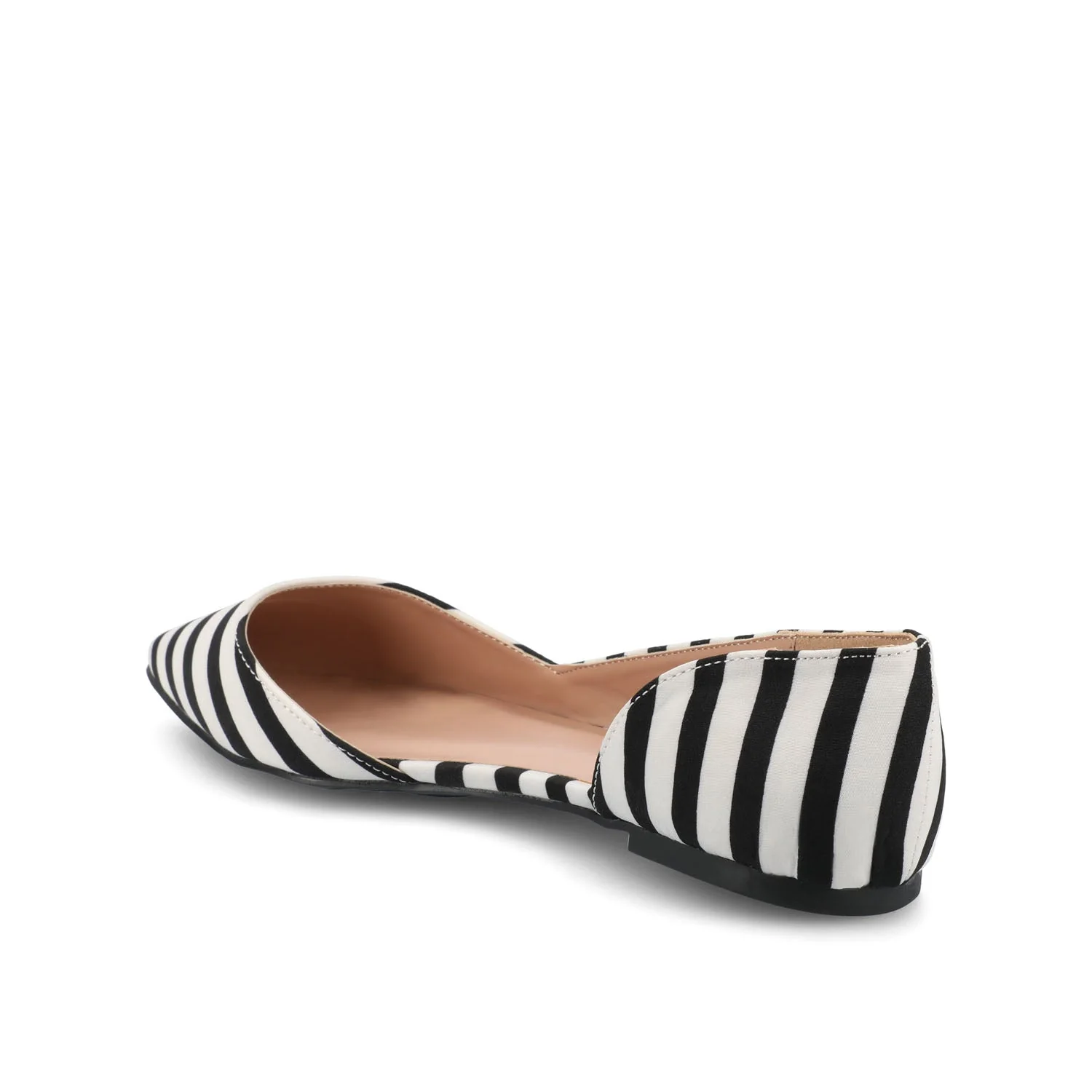 CORTNI D'ORSAY FLATS IN VEGAN LEATHER - Black Stripe PU - Image 4