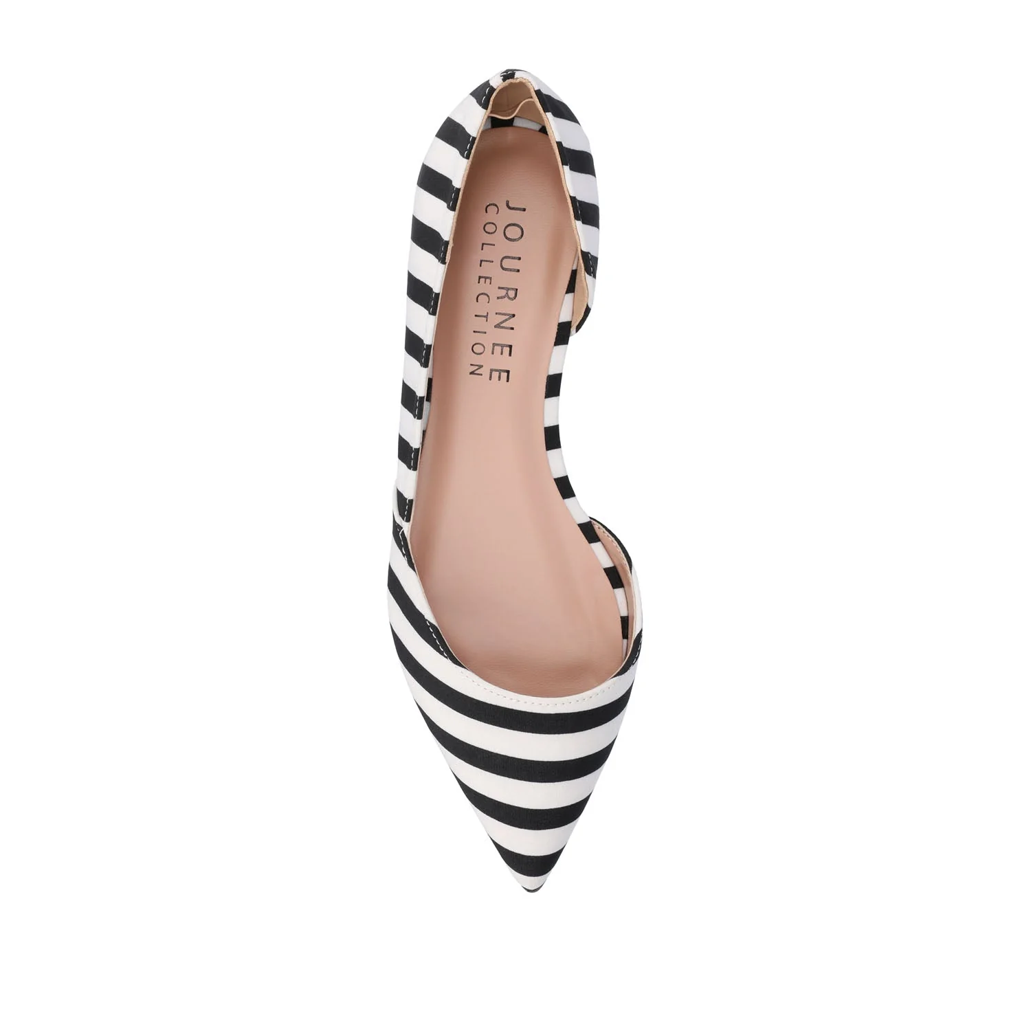 CORTNI D'ORSAY FLATS IN VEGAN LEATHER - Black Stripe PU - Image 6