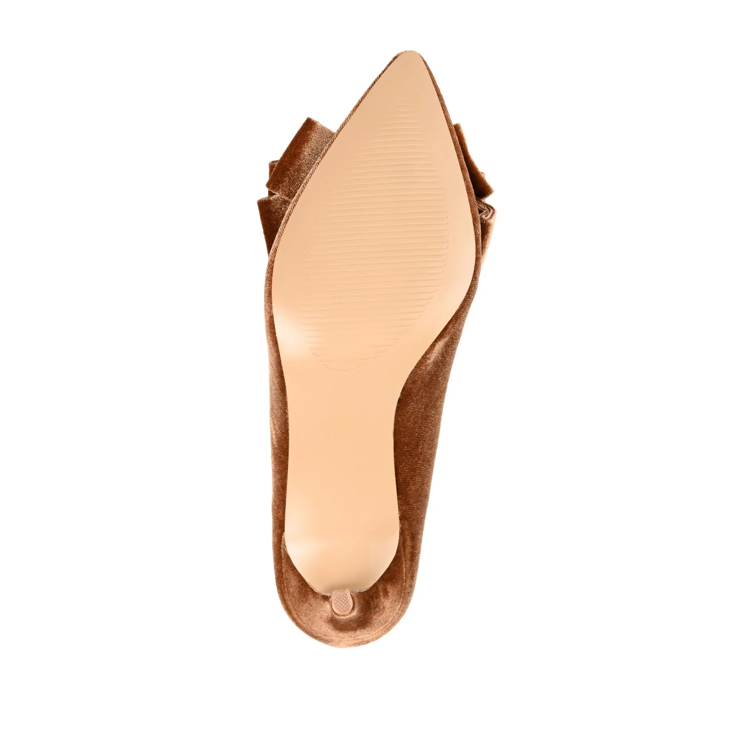 CRYSTOL STILETTO PUMP HEELS IN VELVET - Brown - Image 8