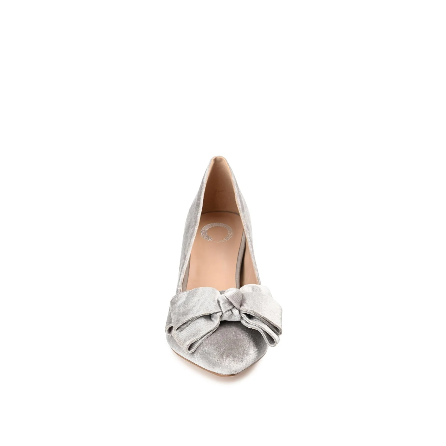 CRYSTOL STILETTO PUMP HEELS IN VELVET - Grey - Image 5