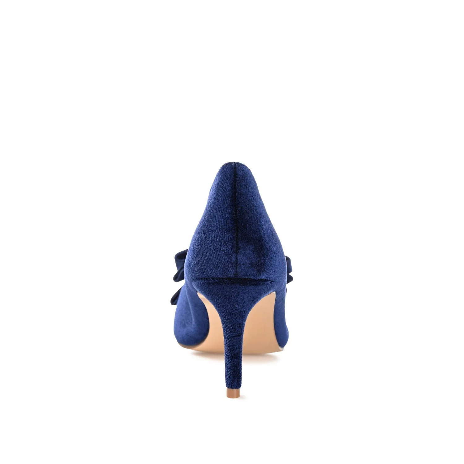 CRYSTOL STILETTO PUMP HEELS IN VELVET - Navy Nubuck - Image 7