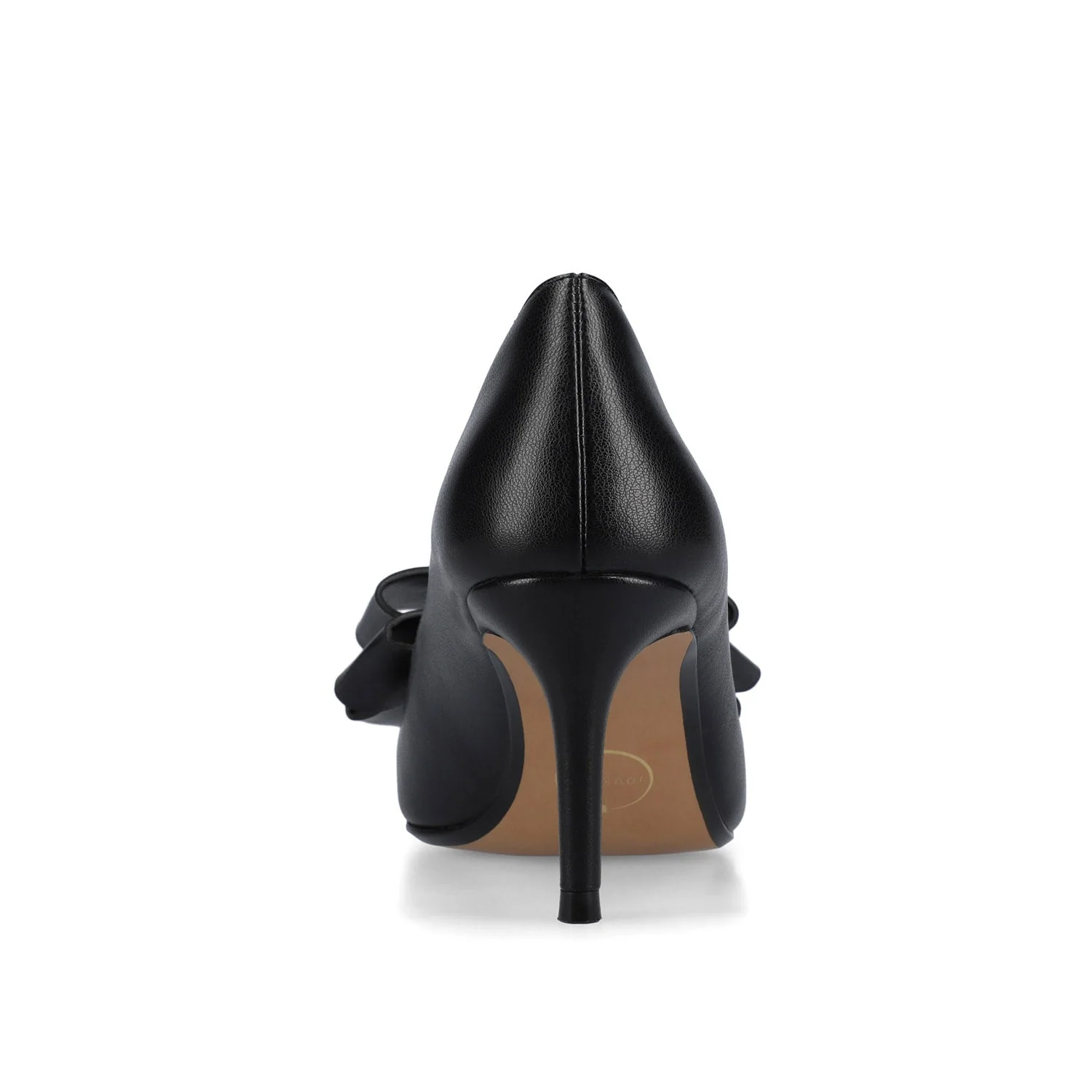 CRYSTOL STILETTO PUMP HEELS IN VEGAN LEATHER IN WIDE - Black - Image 6