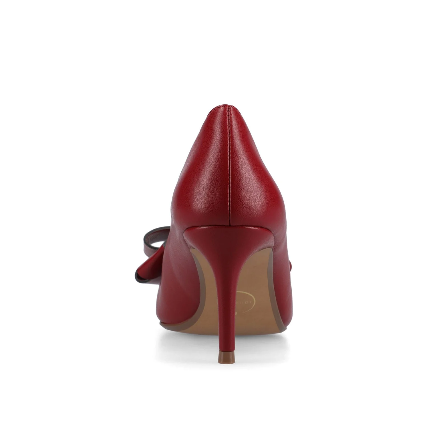CRYSTOL STILETTO PUMP HEELS IN VEGAN LEATHER IN WIDE - Cranberry - Image 6