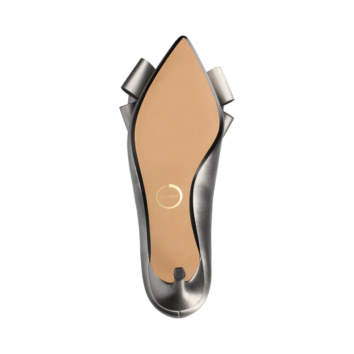 CRYSTOL STILETTO PUMP HEELS IN VEGAN LEATHER IN WIDE - Pewter - Image 5