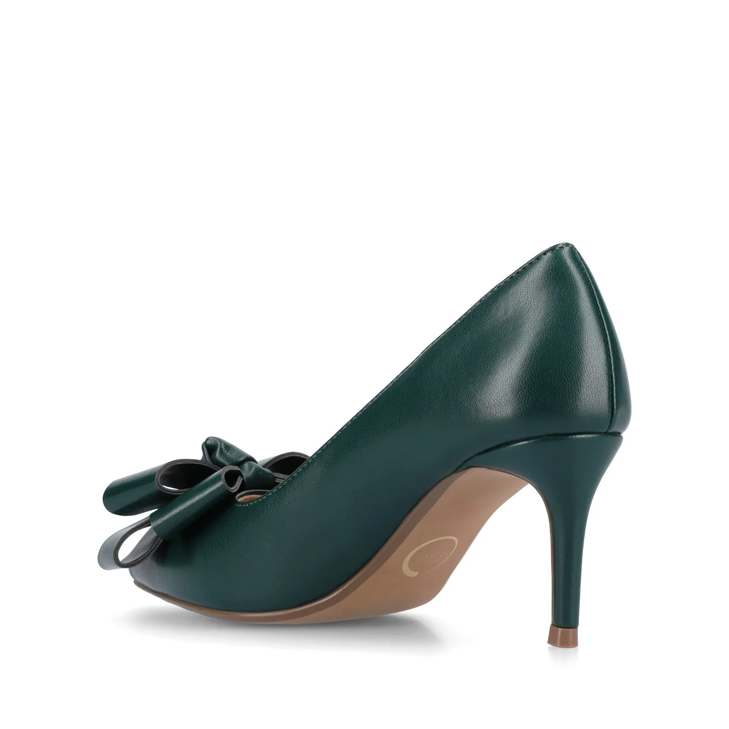 CRYSTOL STILETTO PUMP HEELS IN VEGAN LEATHER IN WIDE - Pine - Image 3