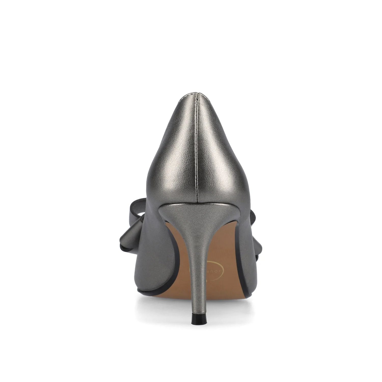 CRYSTOL STILETTO PUMP HEELS IN VEGAN LEATHER - Pewter - Image 6