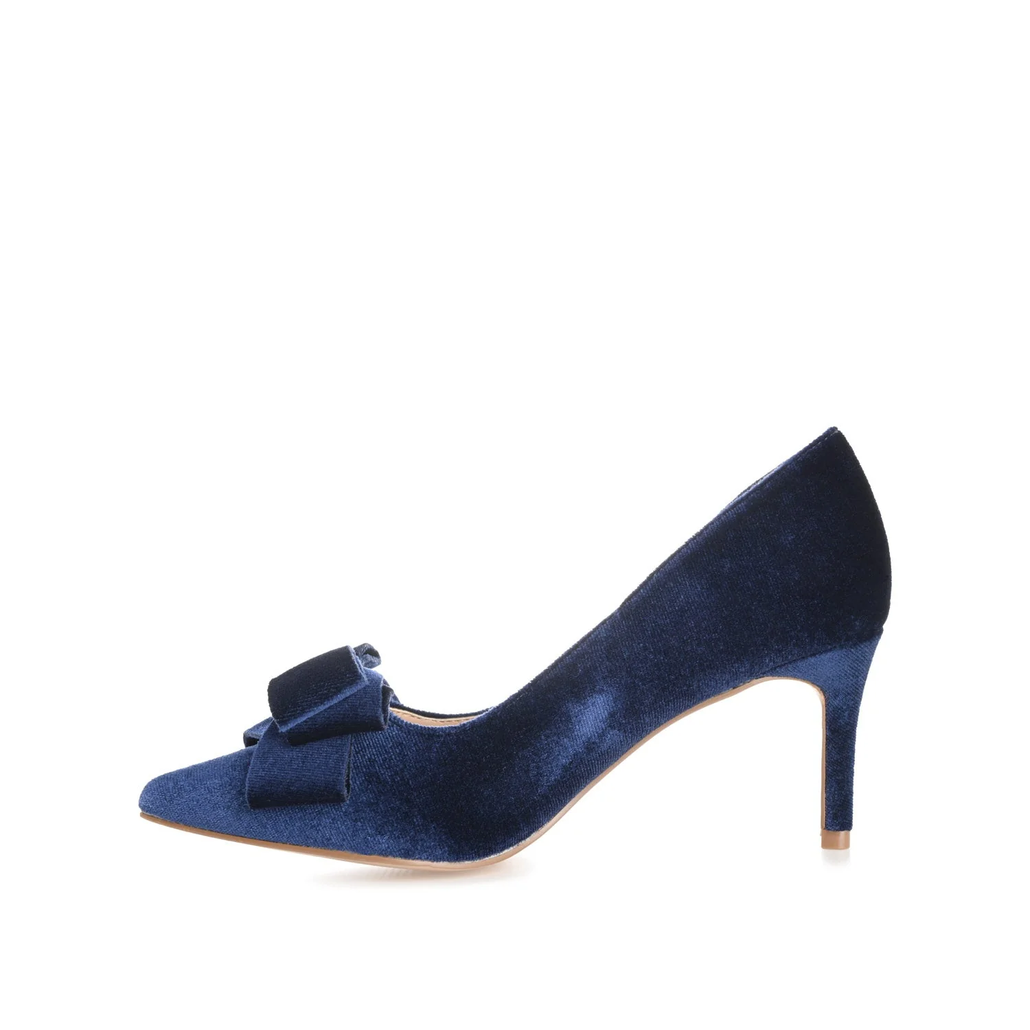 CRYSTOL STILETTO PUMP HEELS IN WIDE - Navy Nubuck - Image 3