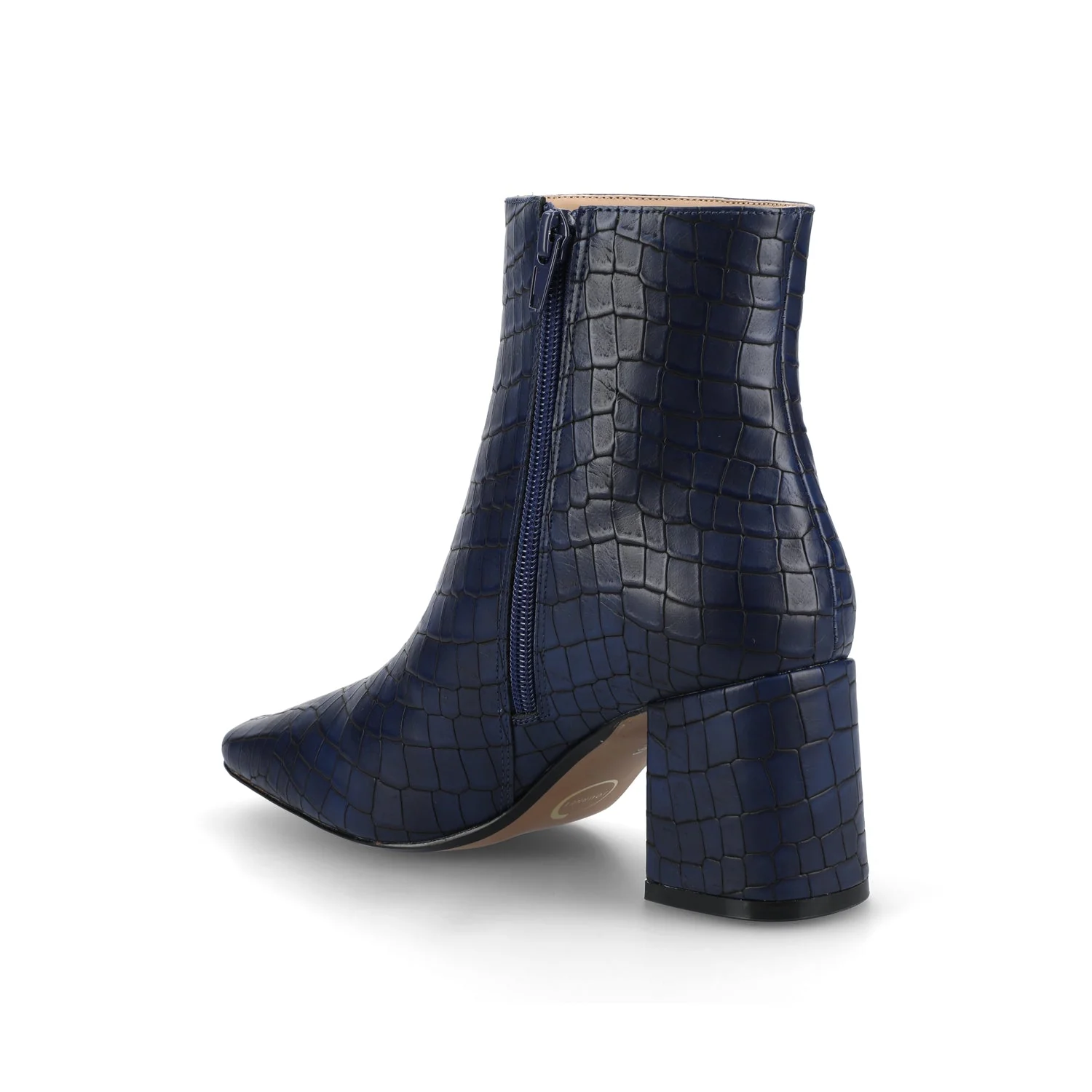 HAYLINN SQUARE TOE BOOTIES IN WIDE WIDTH - Blue Croco - Image 3