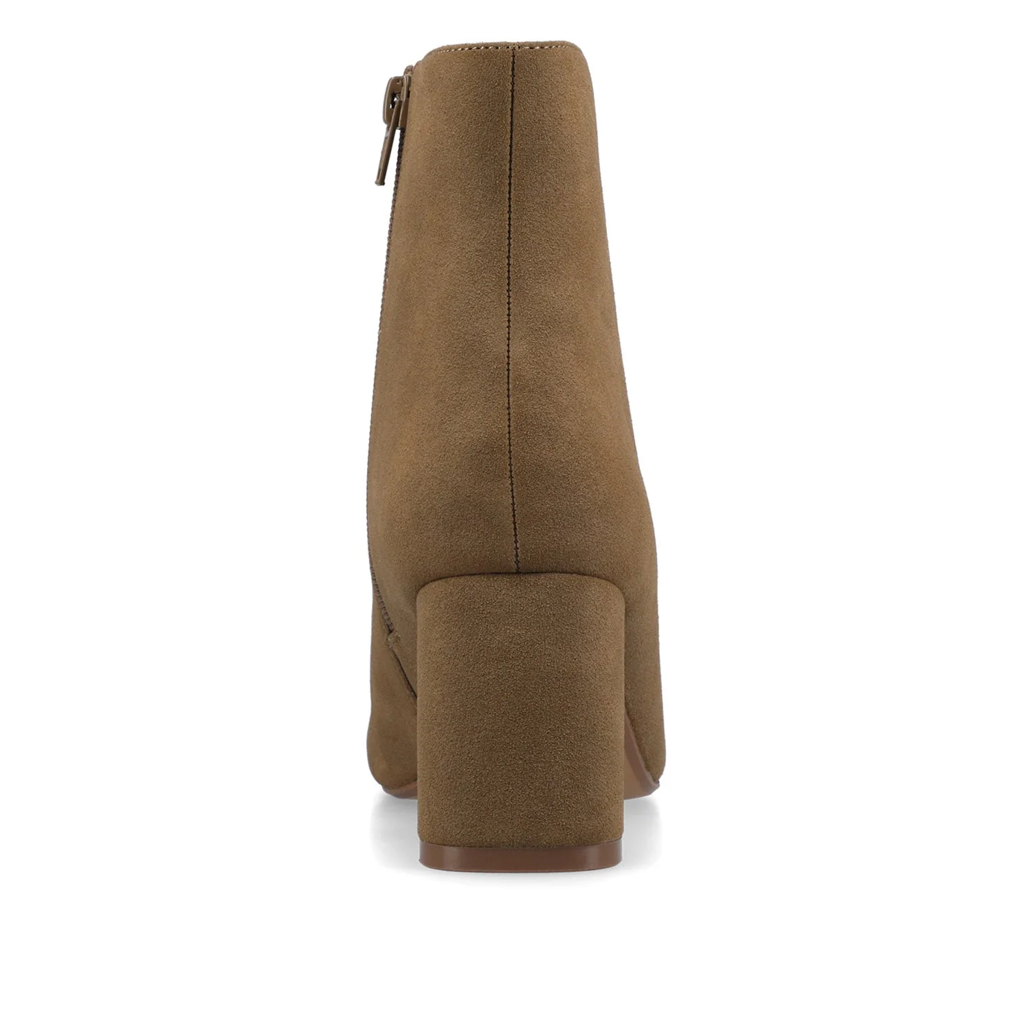 HAYLINN SQUARE TOE BOOTIES IN WIDE WIDTH - Taupe Suede - Image 6