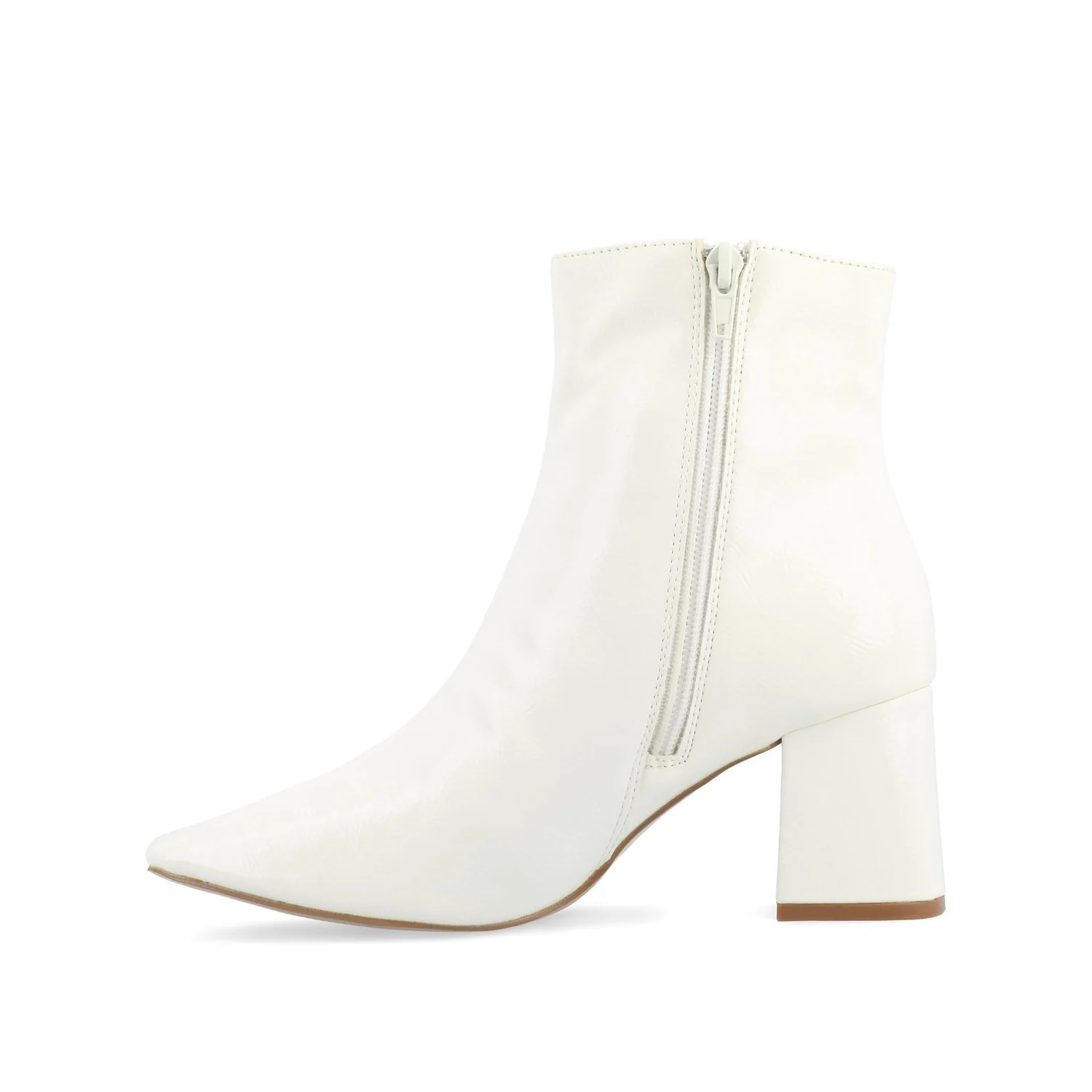 HAYLINN SQUARE TOE BOOTIES IN WIDE WIDTH - White Patent - Image 4