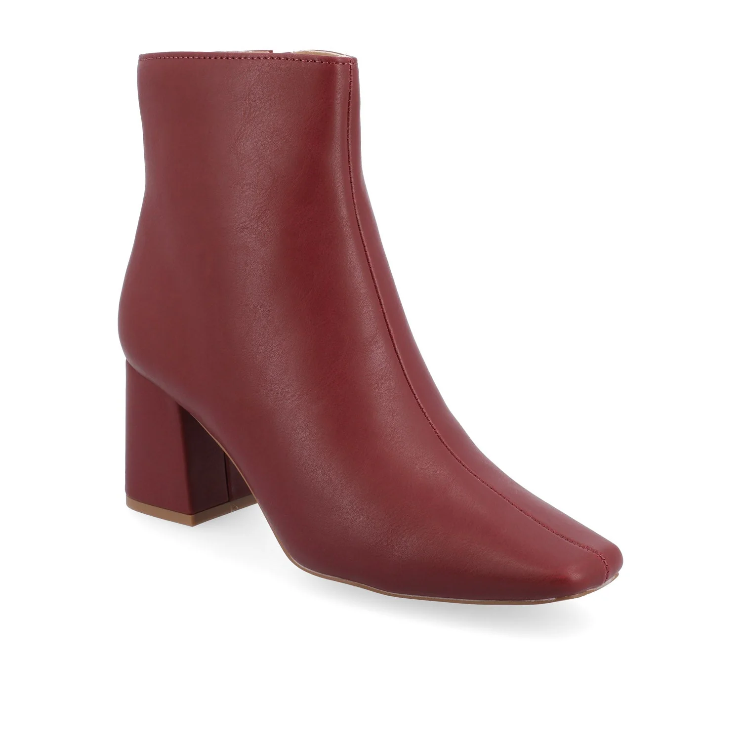 HAYLINN VEGAN LEATHER BOOTIES IN WIDE - Brick PU - Image 3