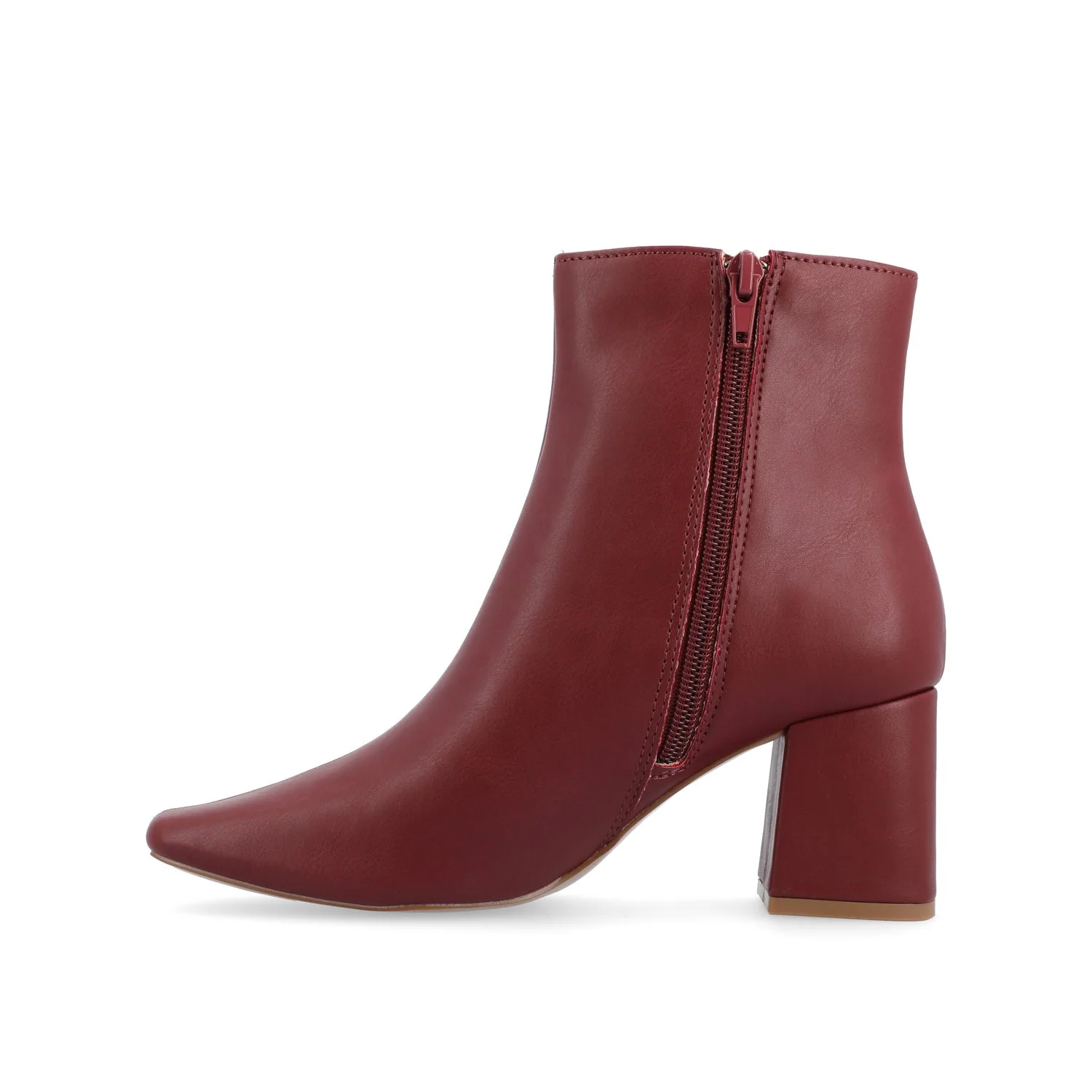 HAYLINN VEGAN LEATHER BOOTIES IN WIDE - Brick PU - Image 4