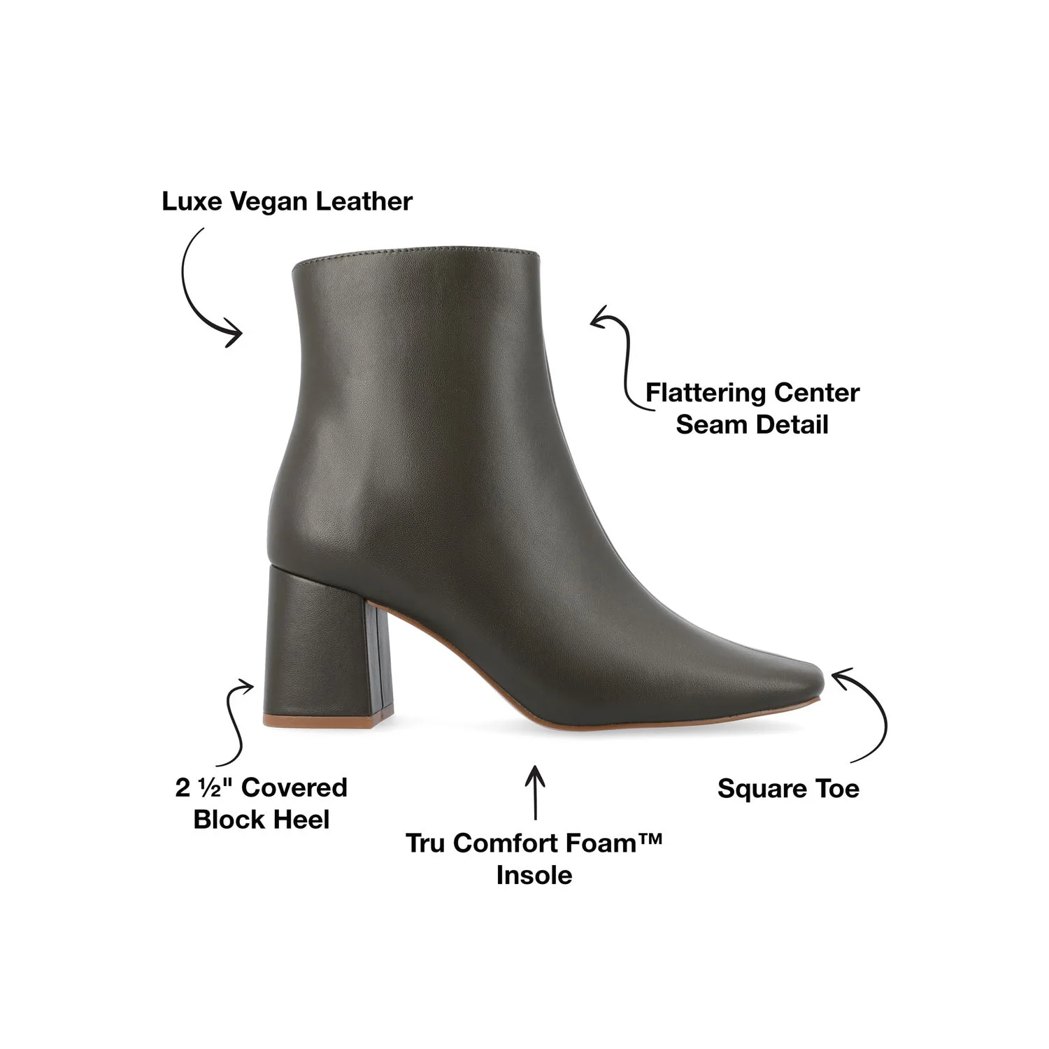 HAYLINN VEGAN LEATHER BOOTIES IN WIDE - Green PU - Image 9