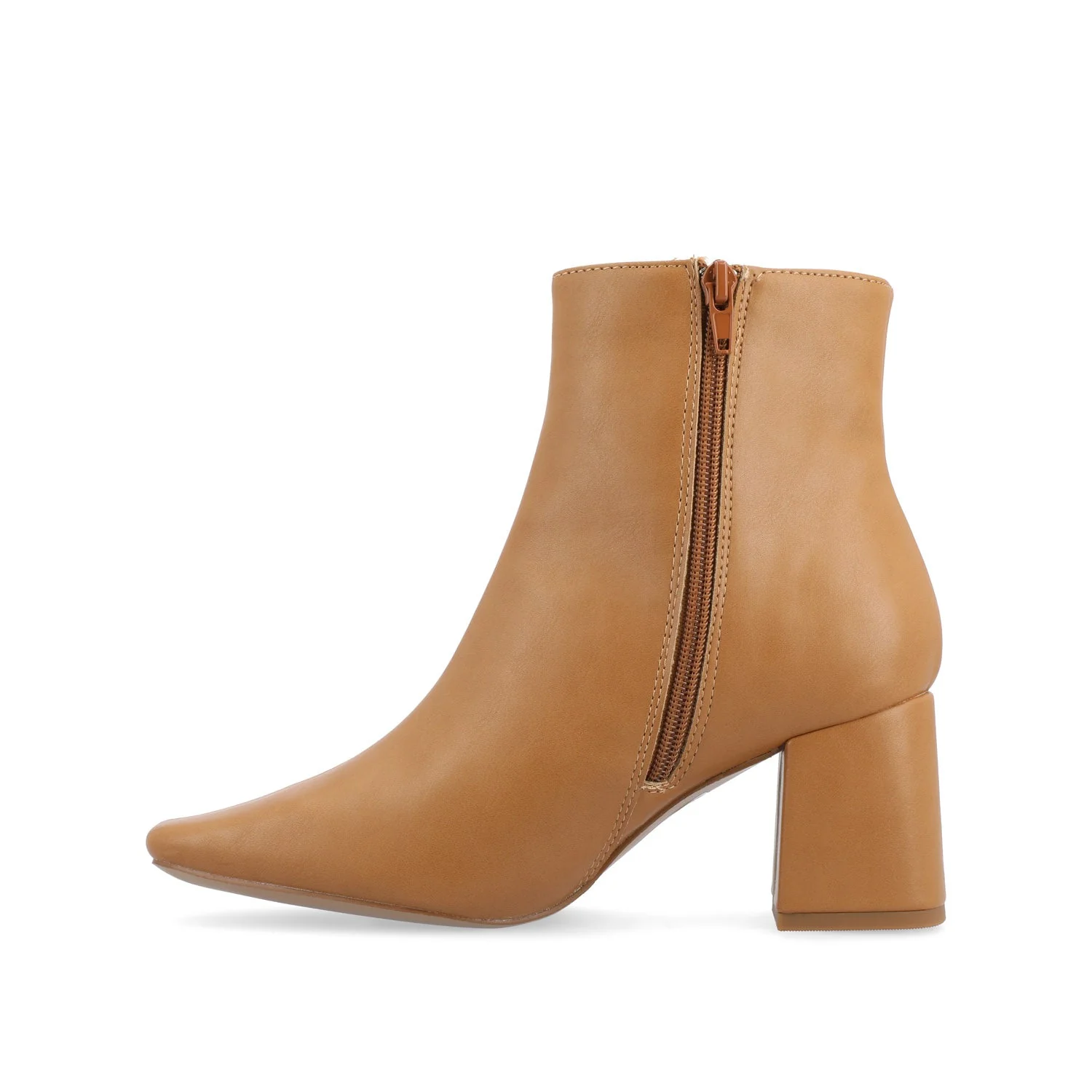 HAYLINN VEGAN LEATHER BOOTIES IN WIDE - Tan PU - Image 3