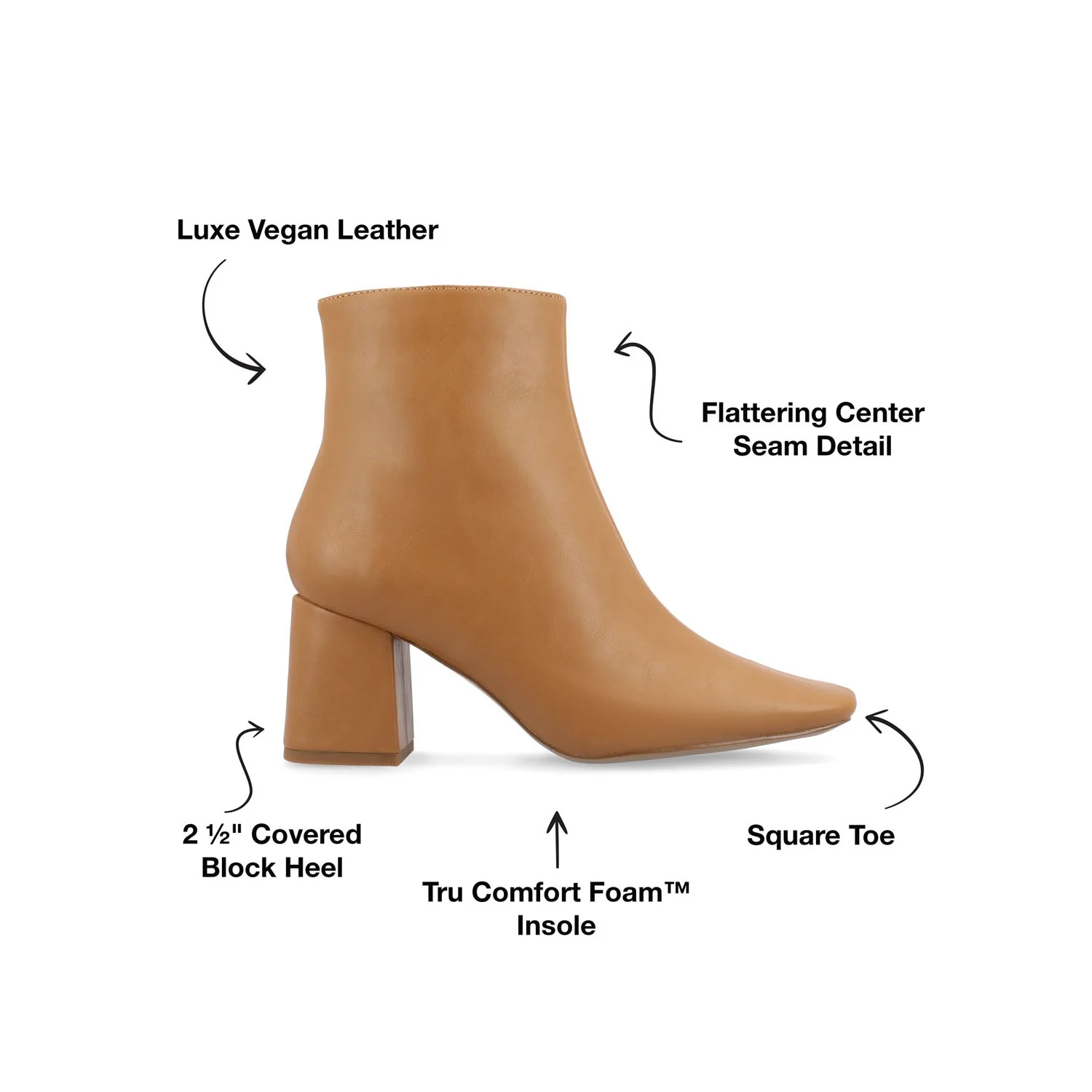 HAYLINN VEGAN LEATHER BOOTIES IN WIDE - Tan PU - Image 9