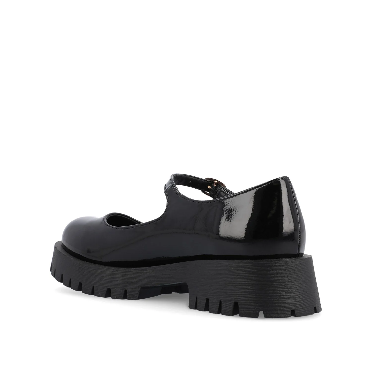KAMIE LUG SOLE MARY JANE FLATS - Black Patent - Image 4