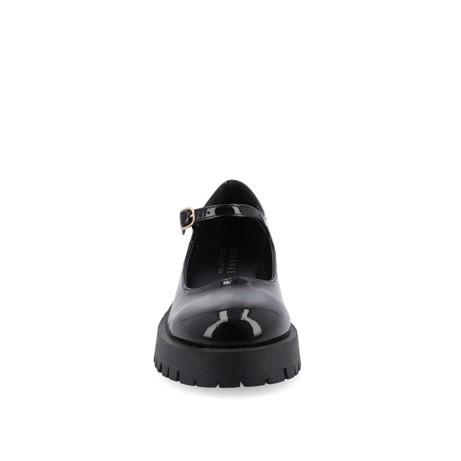 KAMIE LUG SOLE MARY JANE FLATS - Black Patent - Image 5