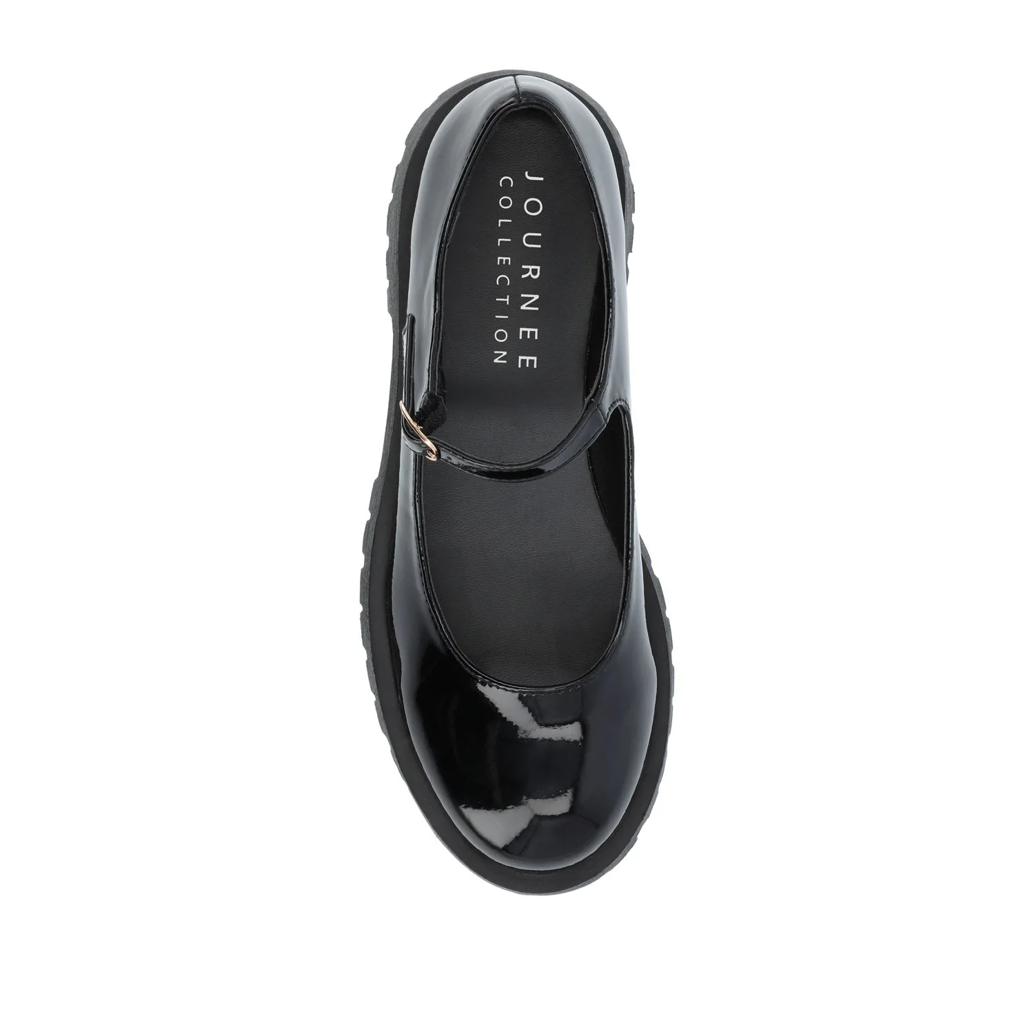 KAMIE LUG SOLE MARY JANE FLATS - Black Patent - Image 6