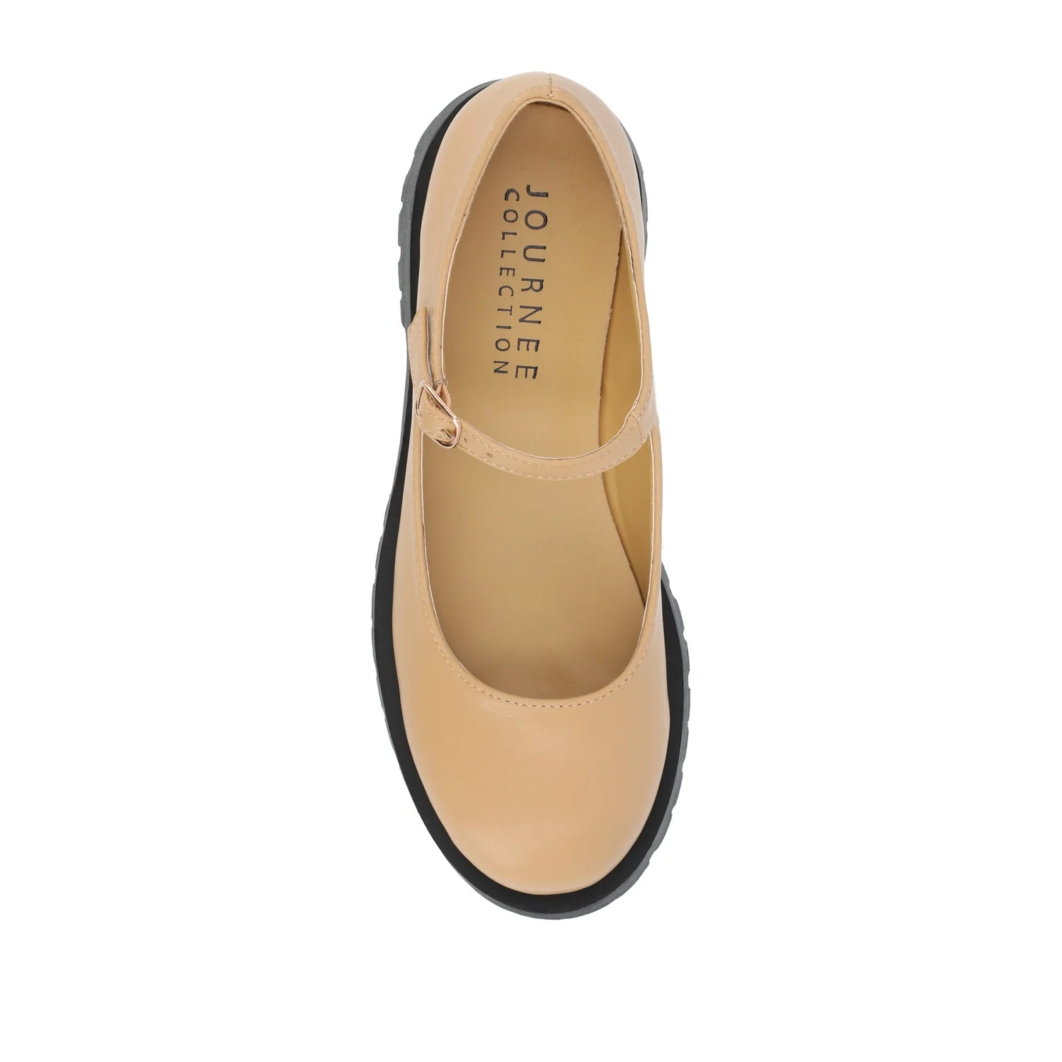 KAMIE LUG SOLE MARY JANE FLATS - Tan PU - Image 5