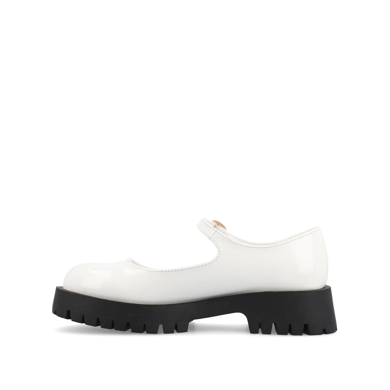 KAMIE LUG SOLE MARY JANE FLATS - White Patent - Image 3