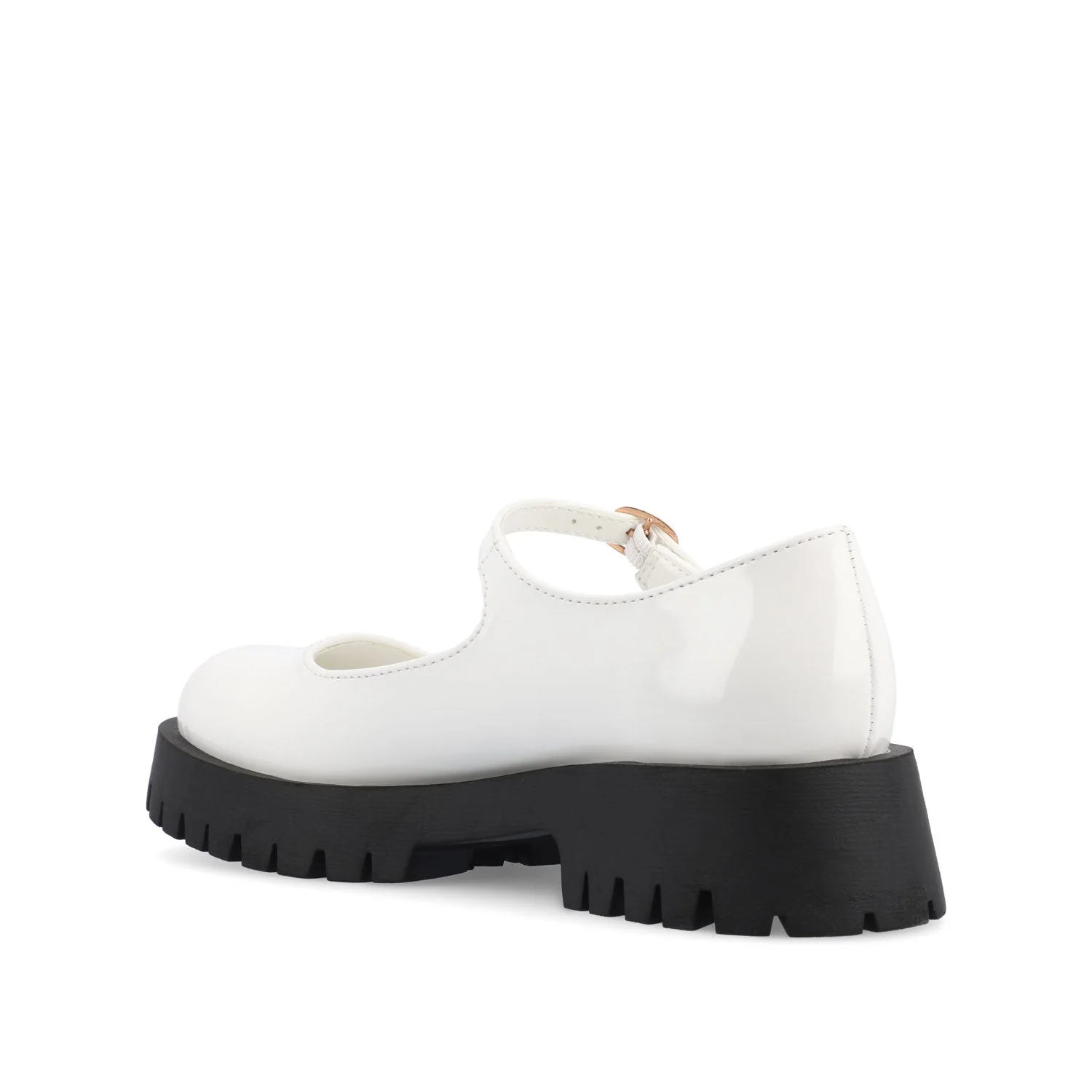 KAMIE LUG SOLE MARY JANE FLATS - White Patent - Image 4