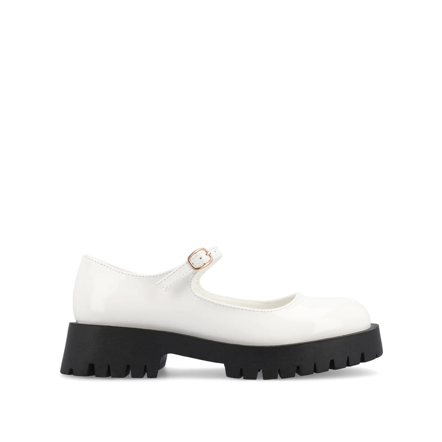 KAMIE LUG SOLE MARY JANE FLATS - White Patent - Image 5