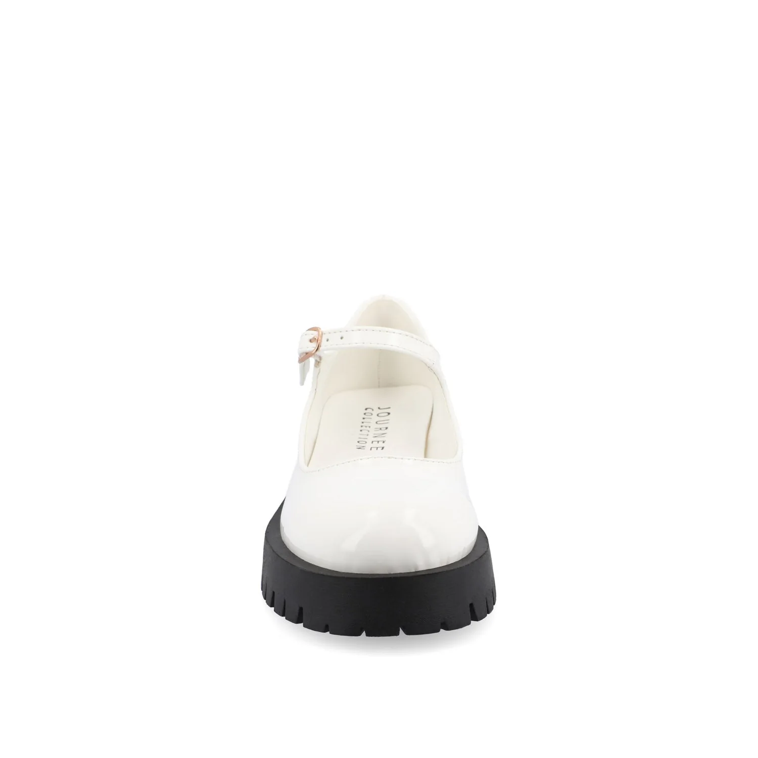 KAMIE LUG SOLE MARY JANE FLATS - White Patent - Image 6
