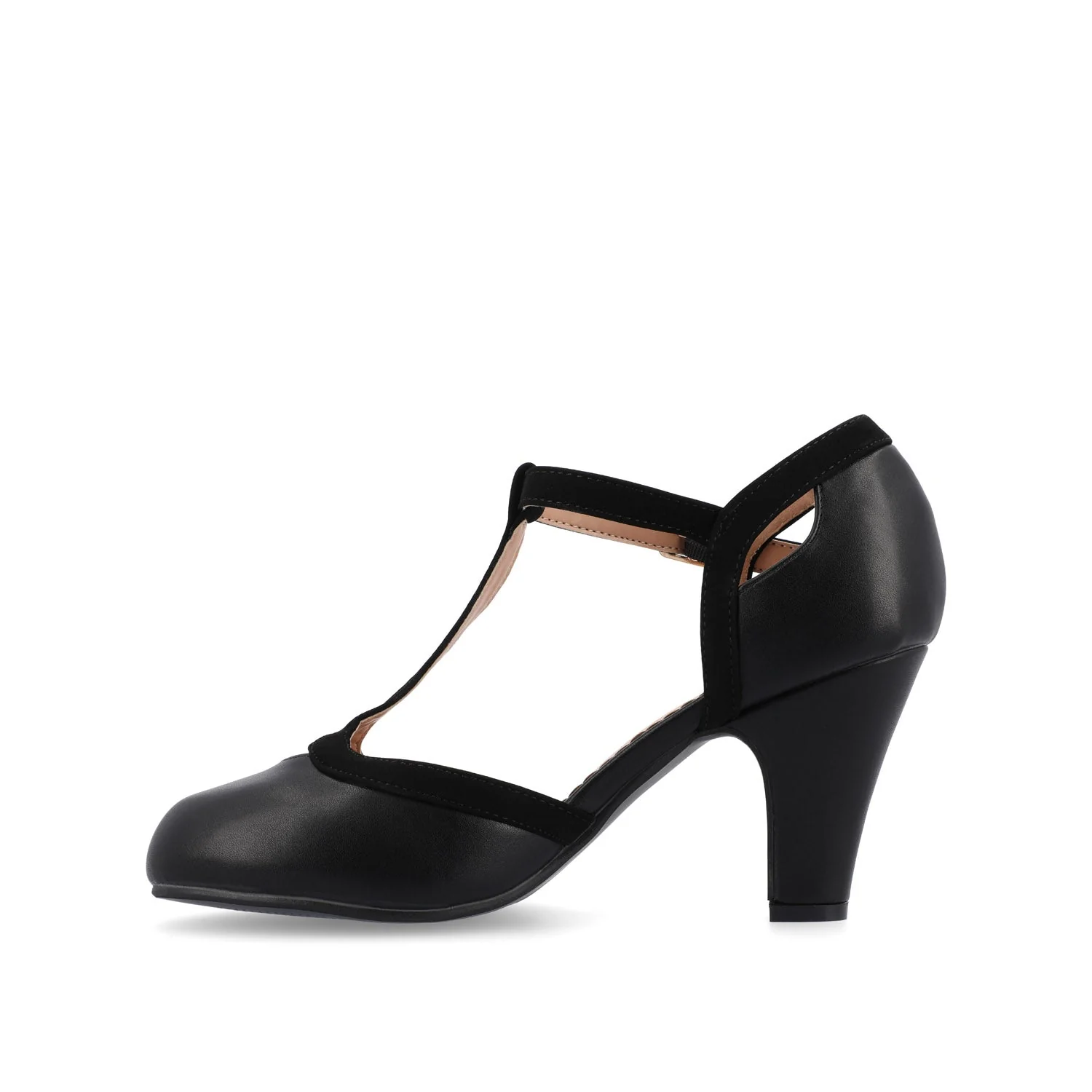 OLINA T-STRAP PUMP HEELS IN NARROW - Black - Image 3