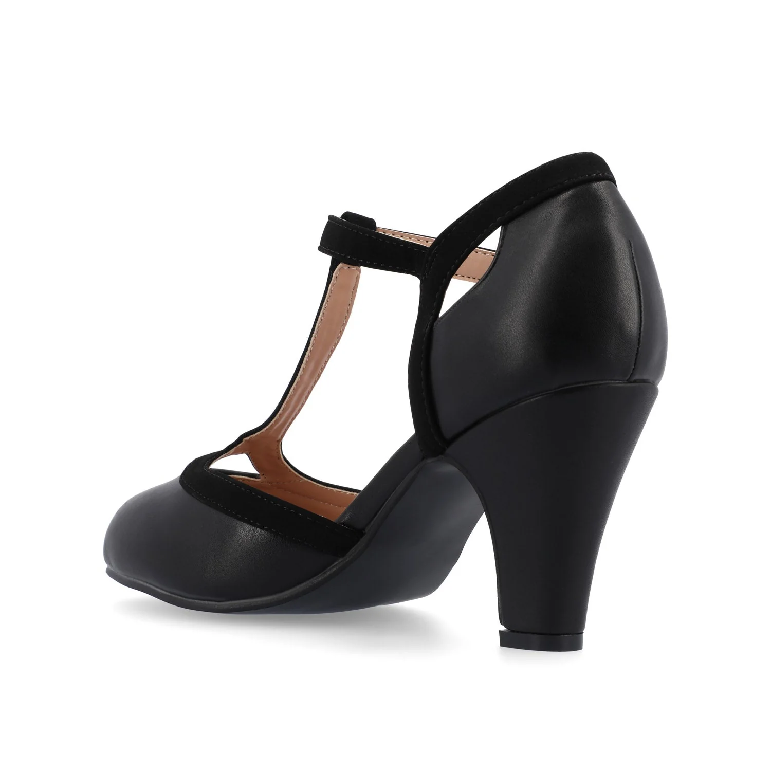 OLINA T-STRAP PUMP HEELS IN NARROW - Black - Image 4