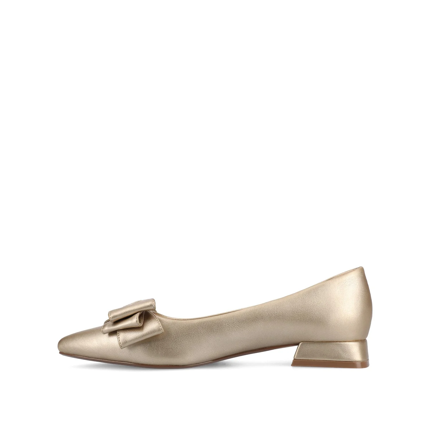 OPHELIA LOW BLOCK BALLET FLATS VEGAN LEATHER - Champagne - Image 3