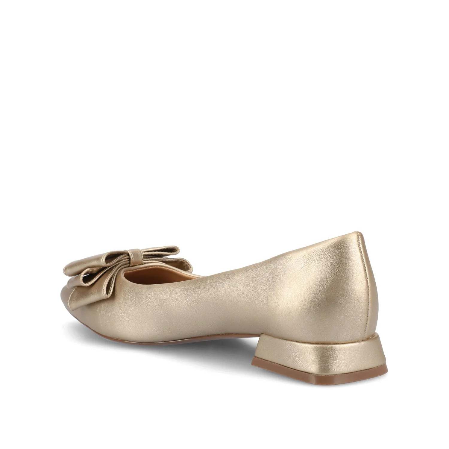 OPHELIA LOW BLOCK BALLET FLATS VEGAN LEATHER - Champagne - Image 4