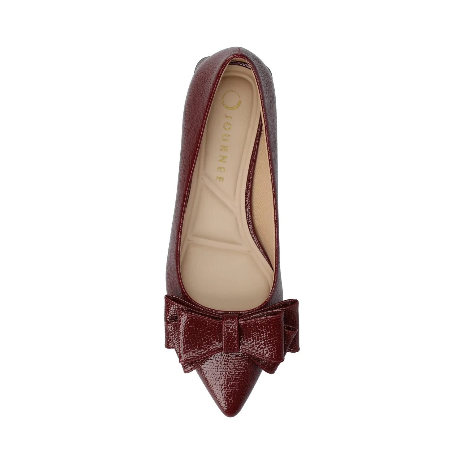 OPHELIA LOW BLOCK CROCO BALLET FLATS IN WIDE - Oxblood Croco - Image 4