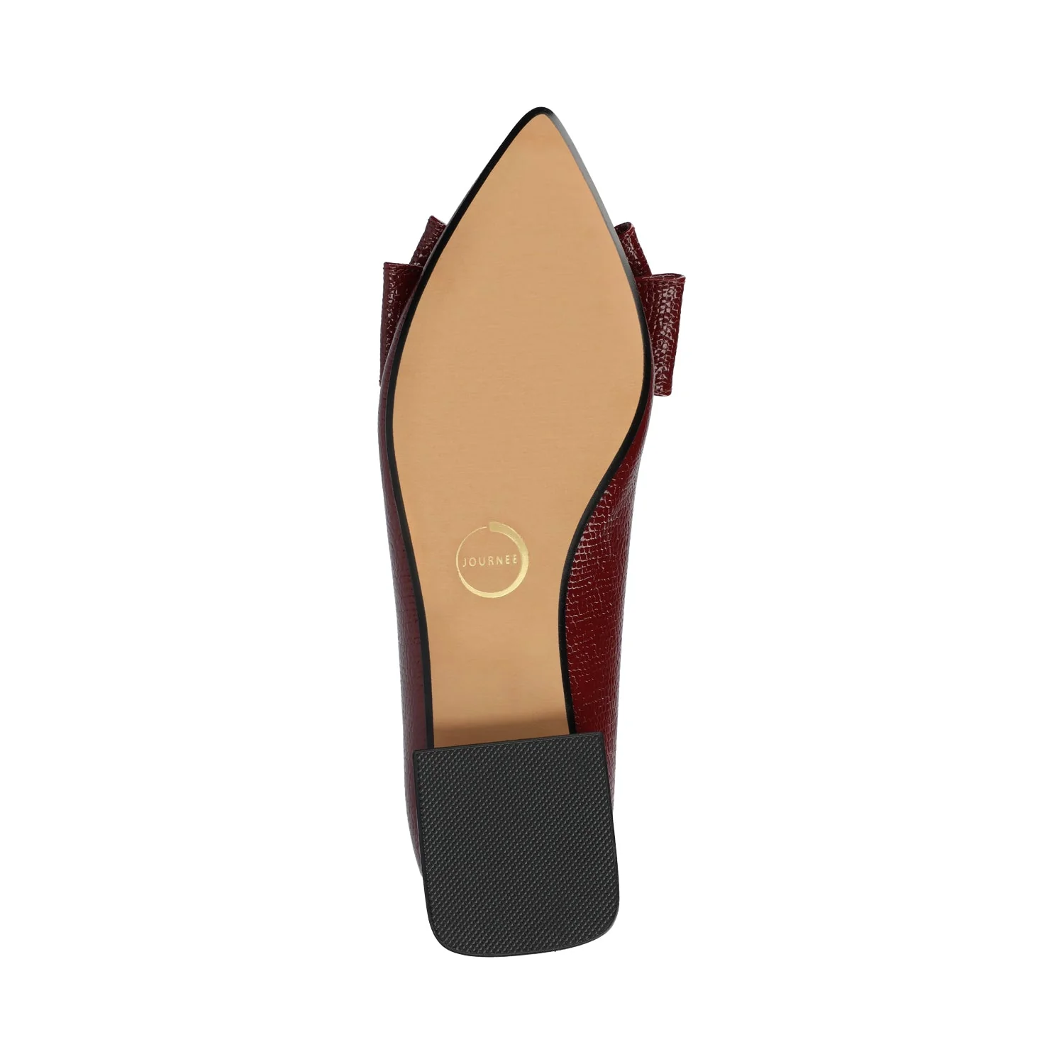 OPHELIA LOW BLOCK CROCO BALLET FLATS IN WIDE - Oxblood Croco - Image 5